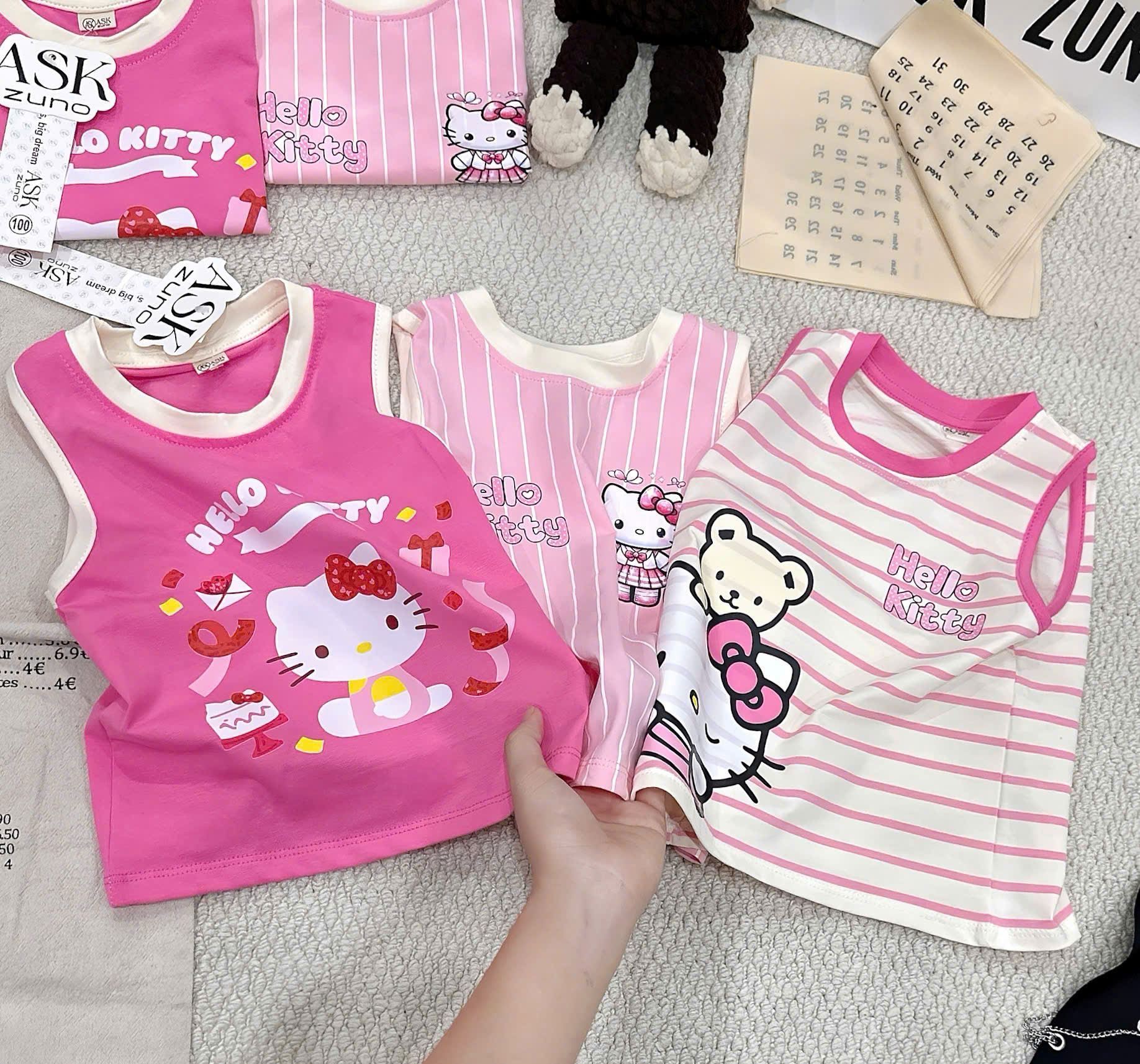 XẢ B204 - SET 3 ÁO BA LỖ HELLO KITTY TONE HỒNG