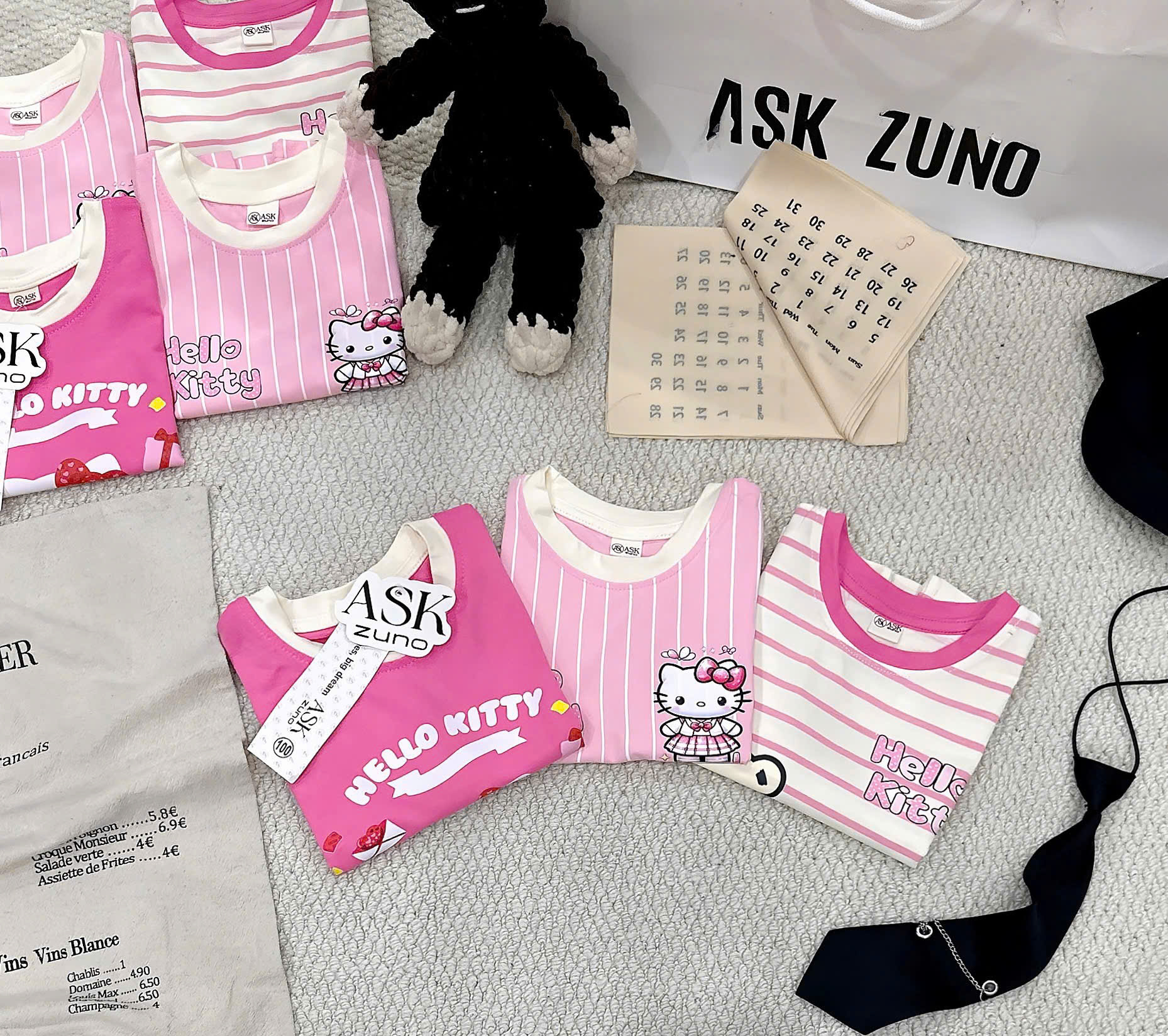 XẢ B204 - SET 3 ÁO BA LỖ HELLO KITTY TONE HỒNG