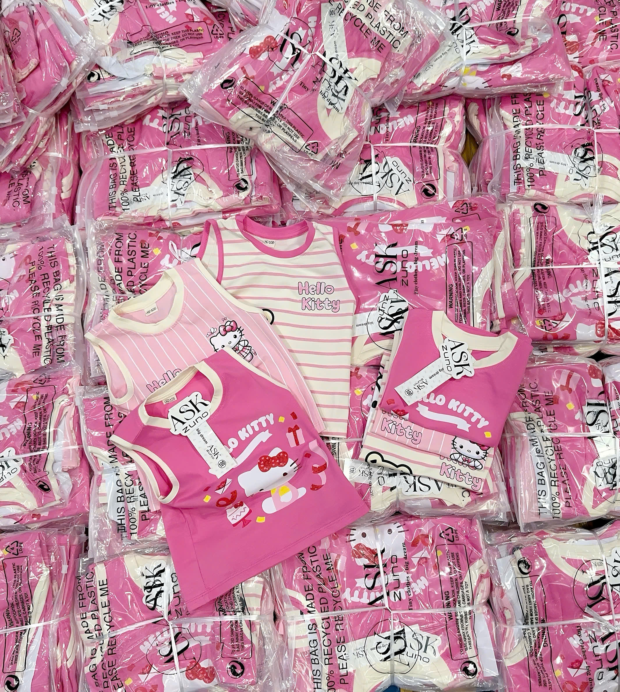 XẢ B204 - SET 3 ÁO BA LỖ HELLO KITTY TONE HỒNG