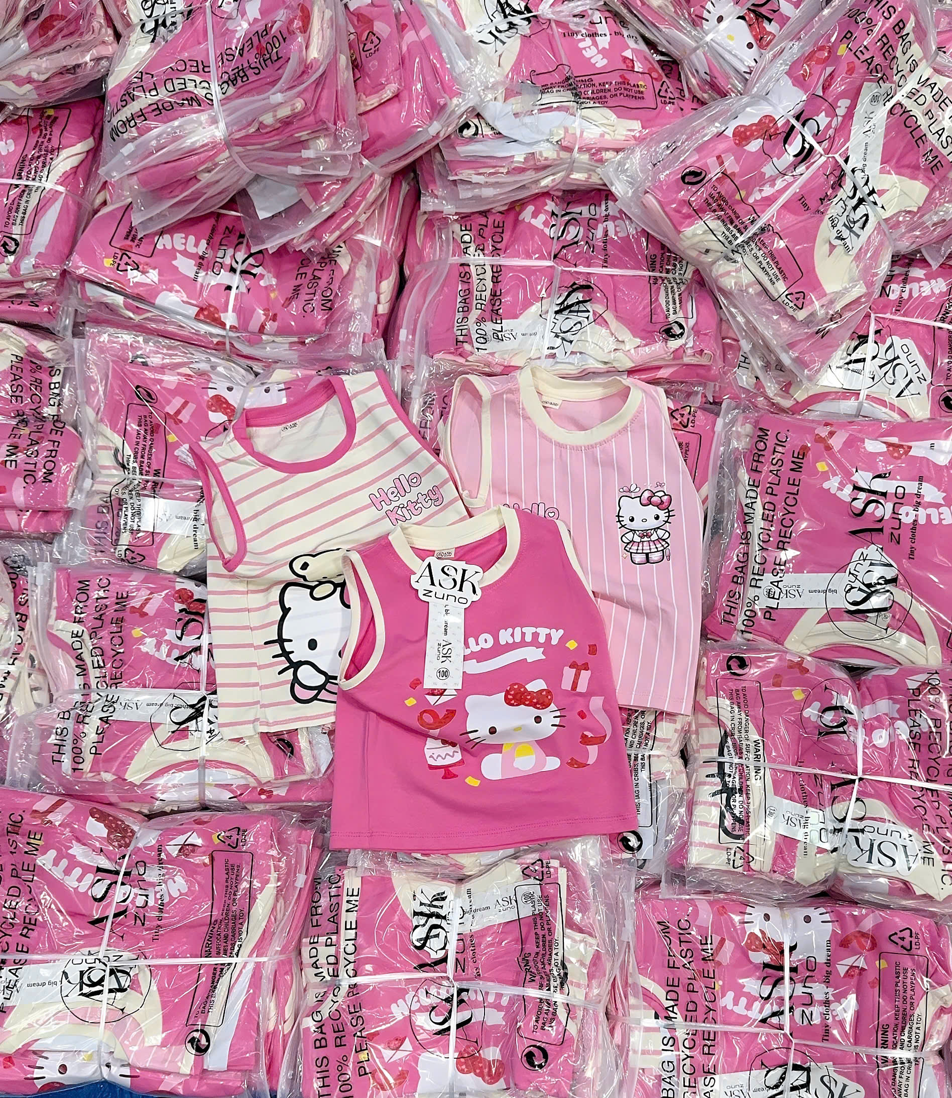 XẢ B204 - SET 3 ÁO BA LỖ HELLO KITTY TONE HỒNG