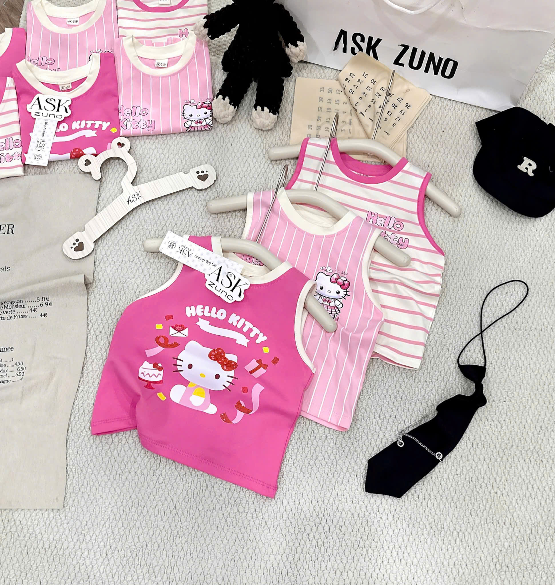 XẢ B204 - SET 3 ÁO BA LỖ HELLO KITTY TONE HỒNG