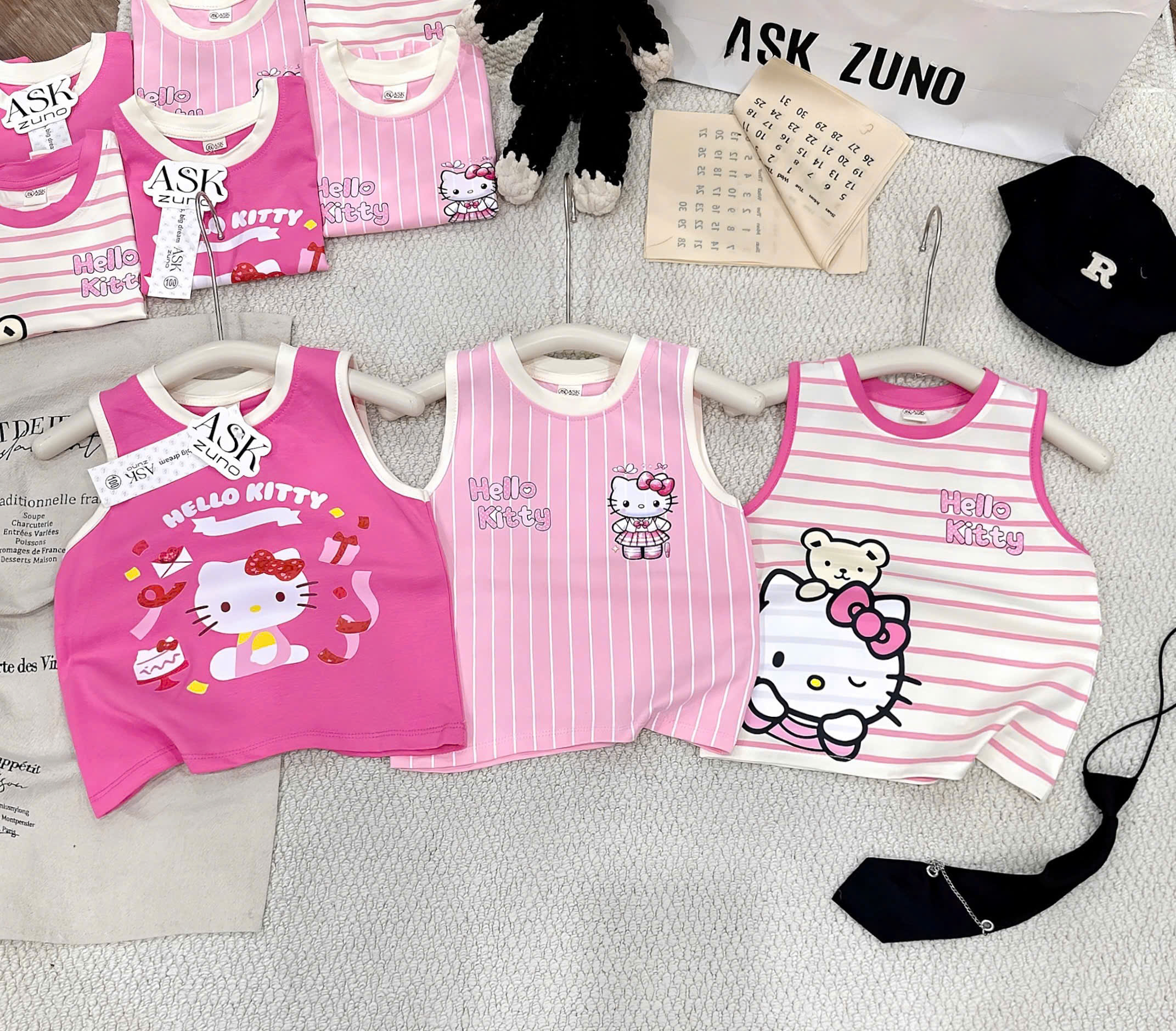 XẢ B204 - SET 3 ÁO BA LỖ HELLO KITTY TONE HỒNG