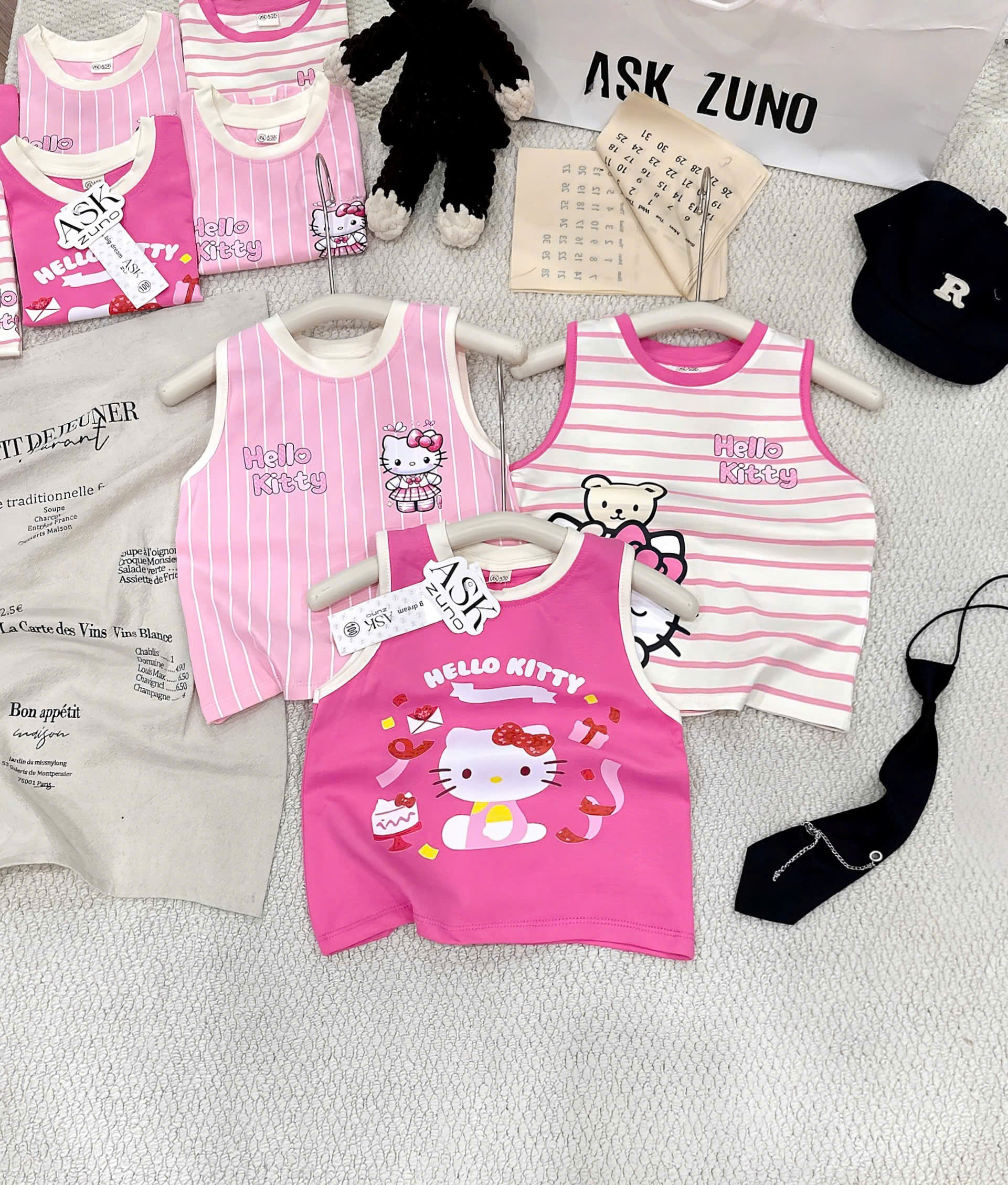XẢ B204 - SET 3 ÁO BA LỖ HELLO KITTY TONE HỒNG