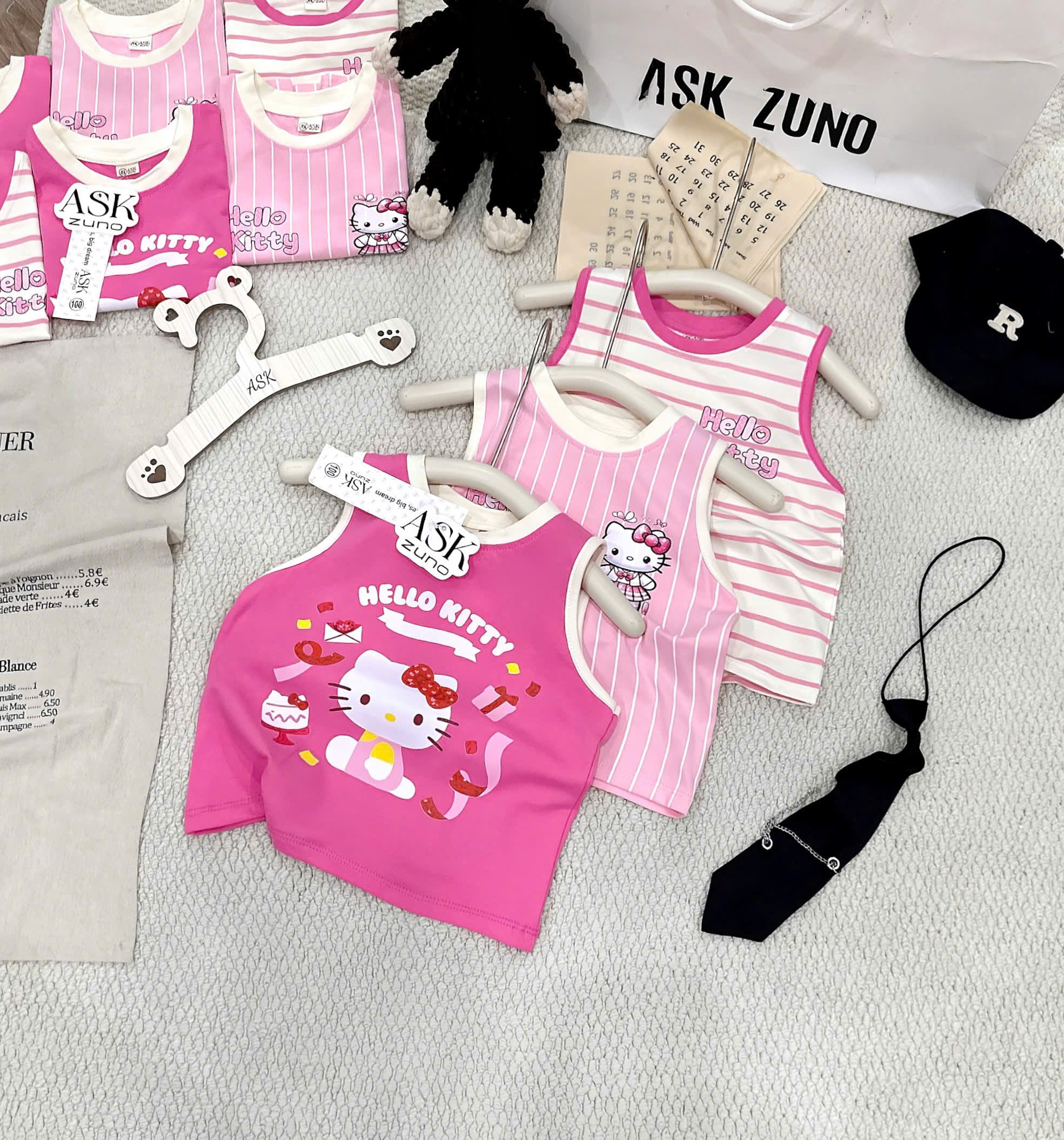 XẢ B204 - SET 3 ÁO BA LỖ HELLO KITTY TONE HỒNG