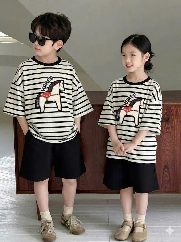 XẢ B214 - SET BỘ KẺ NGỰA ĐEN TRẮNG SIZE NHỠ