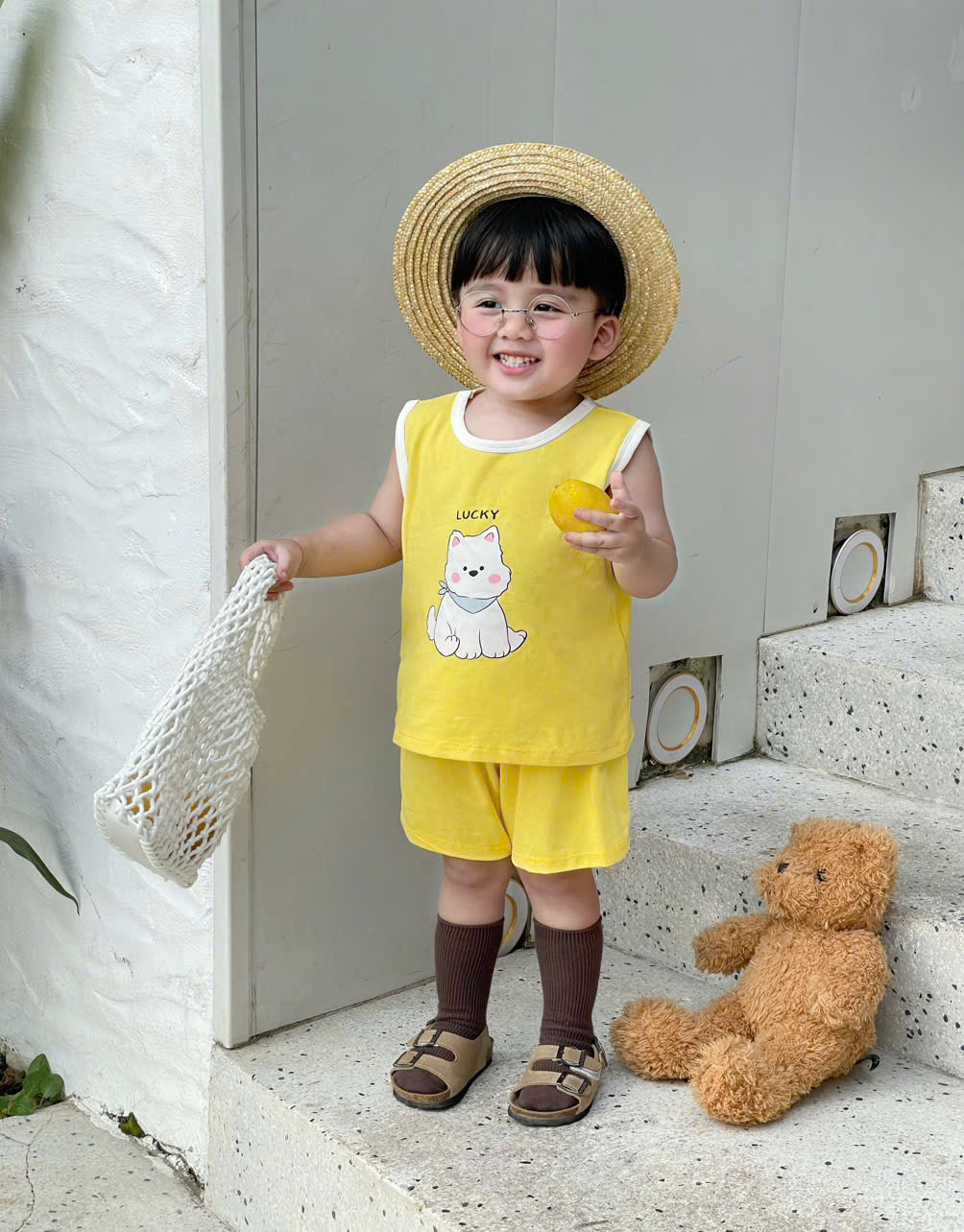 XẢ B220 - SET 2 BỘ BA LỖ LUCK DOG VÀNG KẺ XANH