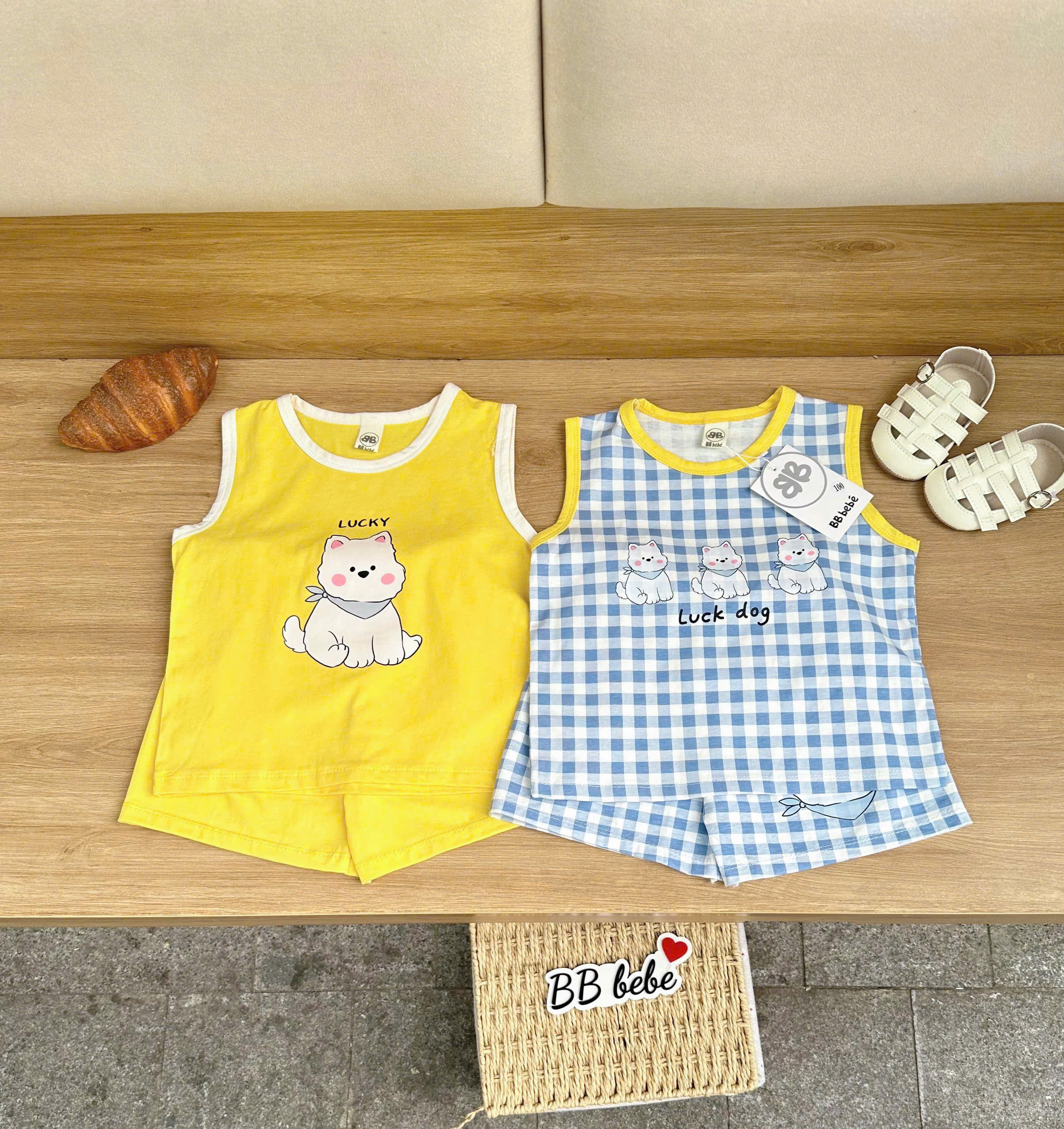 XẢ B220 - SET 2 BỘ BA LỖ LUCK DOG VÀNG KẺ XANH