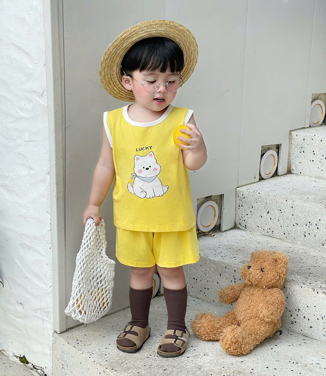 XẢ B220 - SET 2 BỘ BA LỖ LUCK DOG VÀNG KẺ XANH
