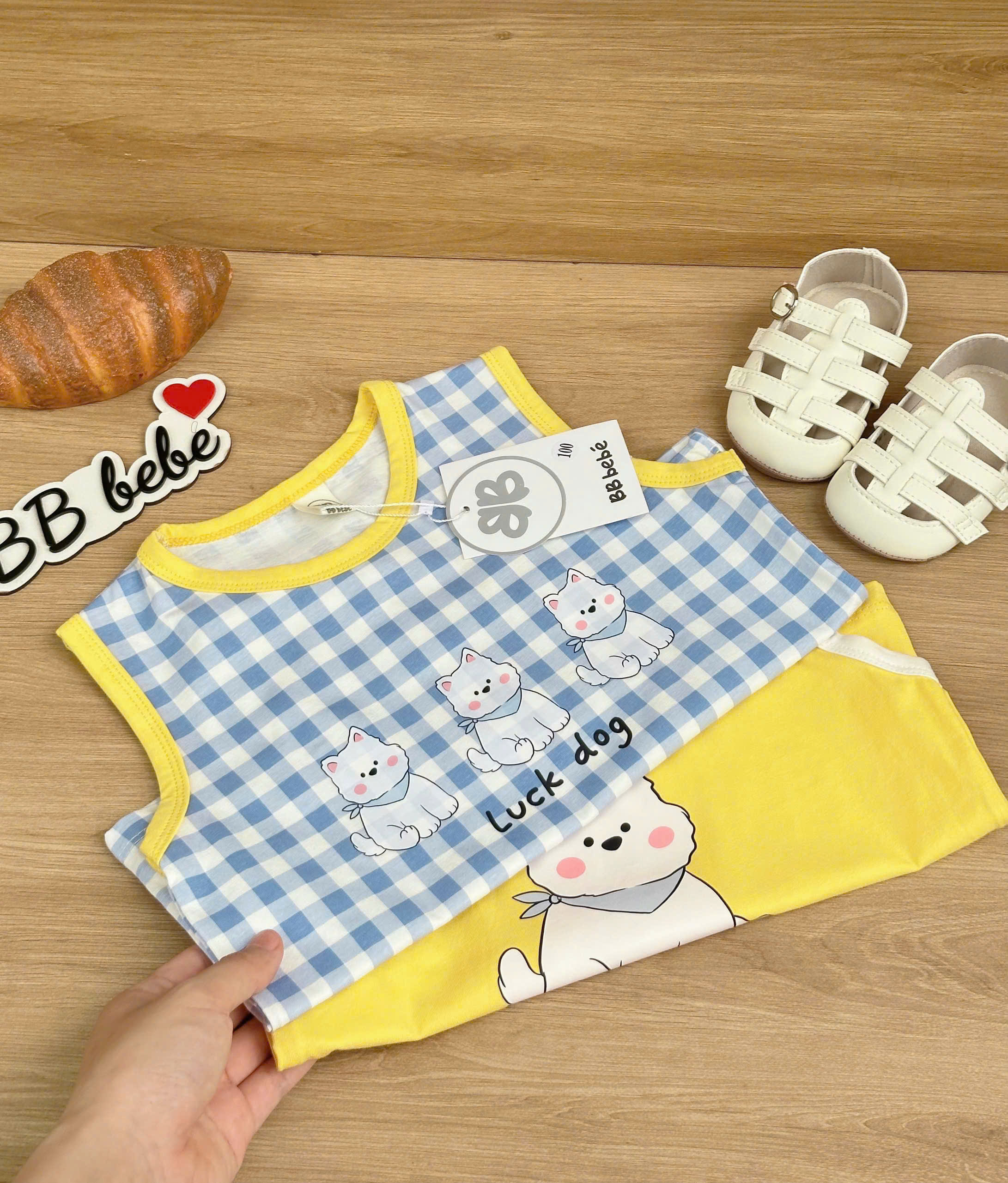 XẢ B220 - SET 2 BỘ BA LỖ LUCK DOG VÀNG KẺ XANH