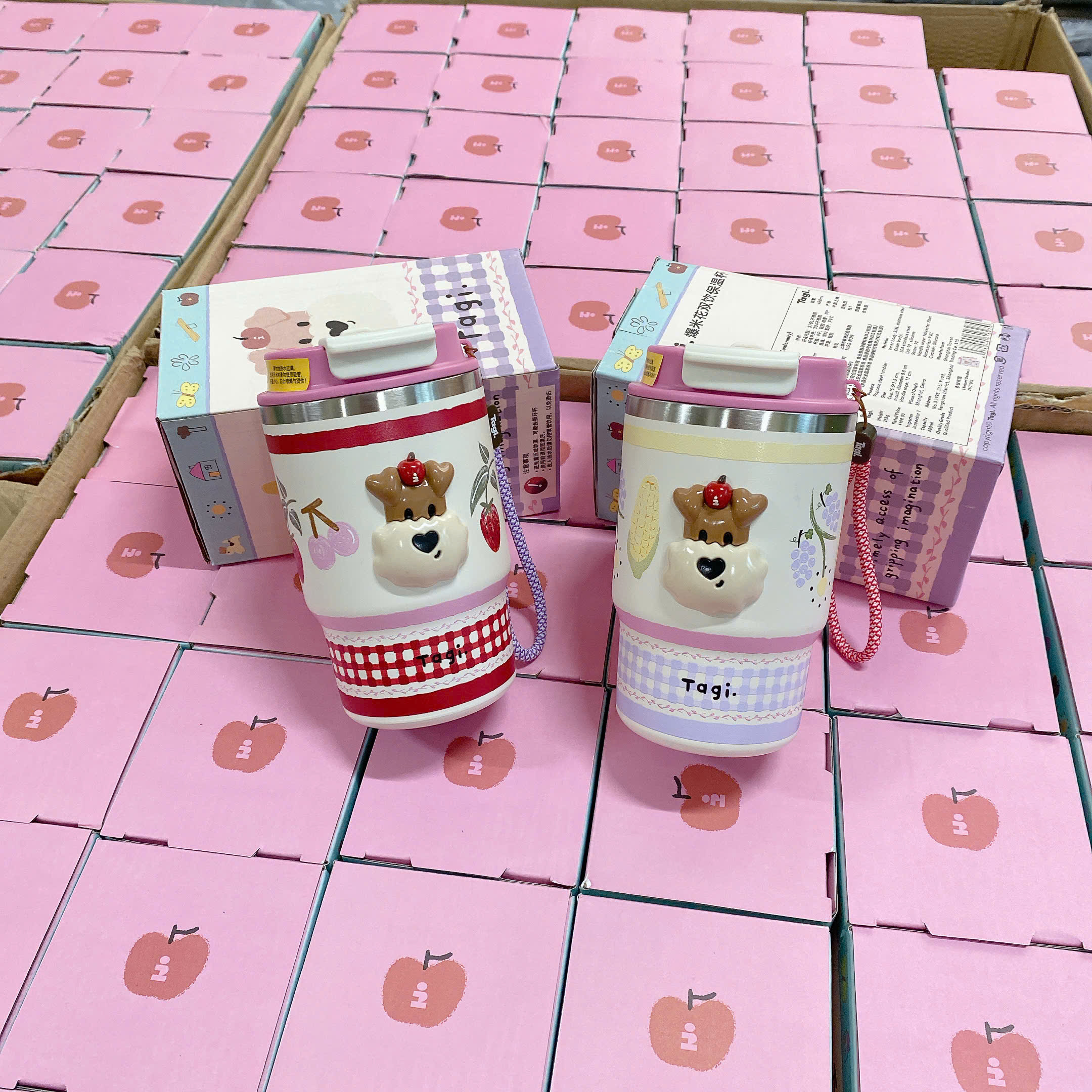 B230 - CỐC GIỮ NHIỆT TONE HỒNG CUTE
