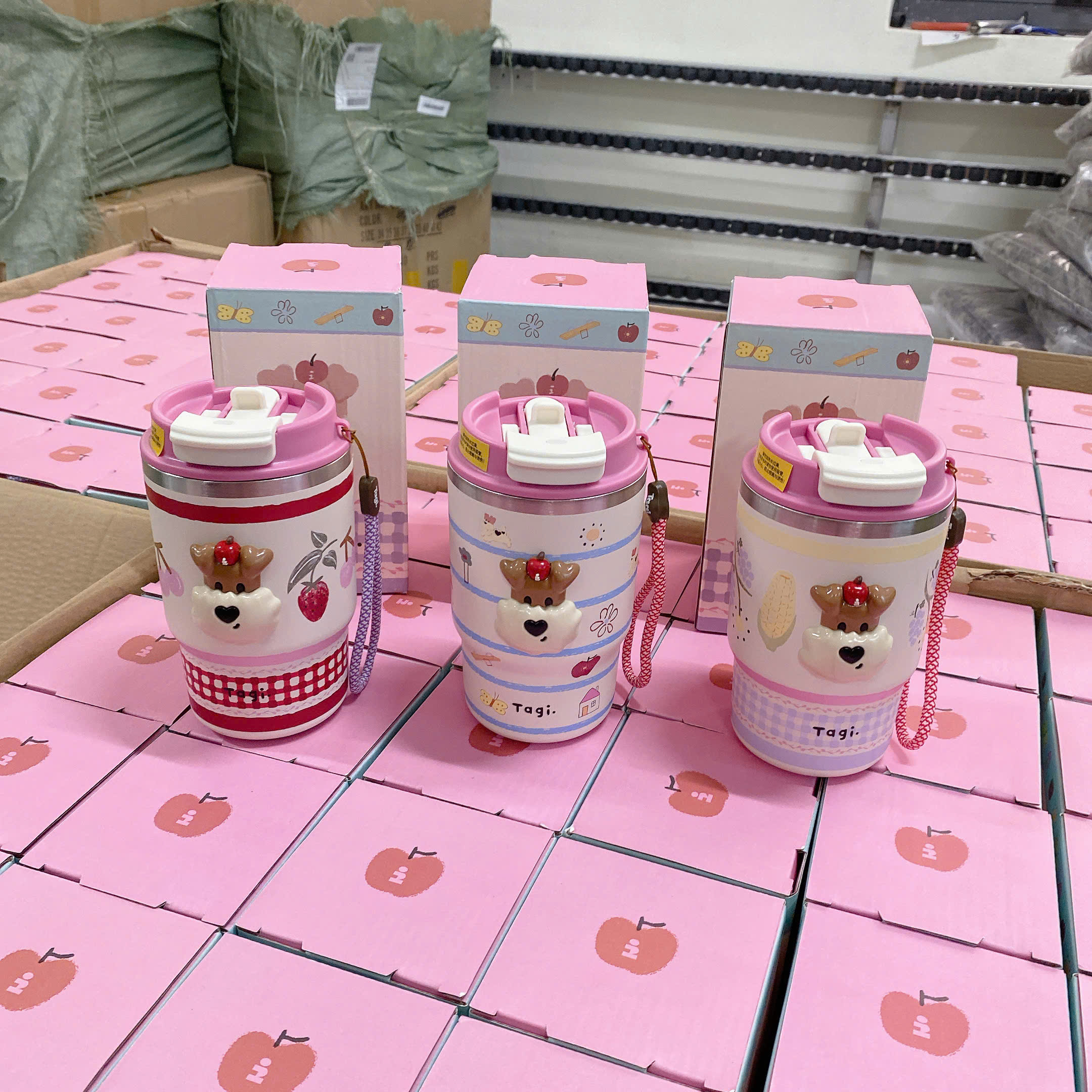 B230 - CỐC GIỮ NHIỆT TONE HỒNG CUTE