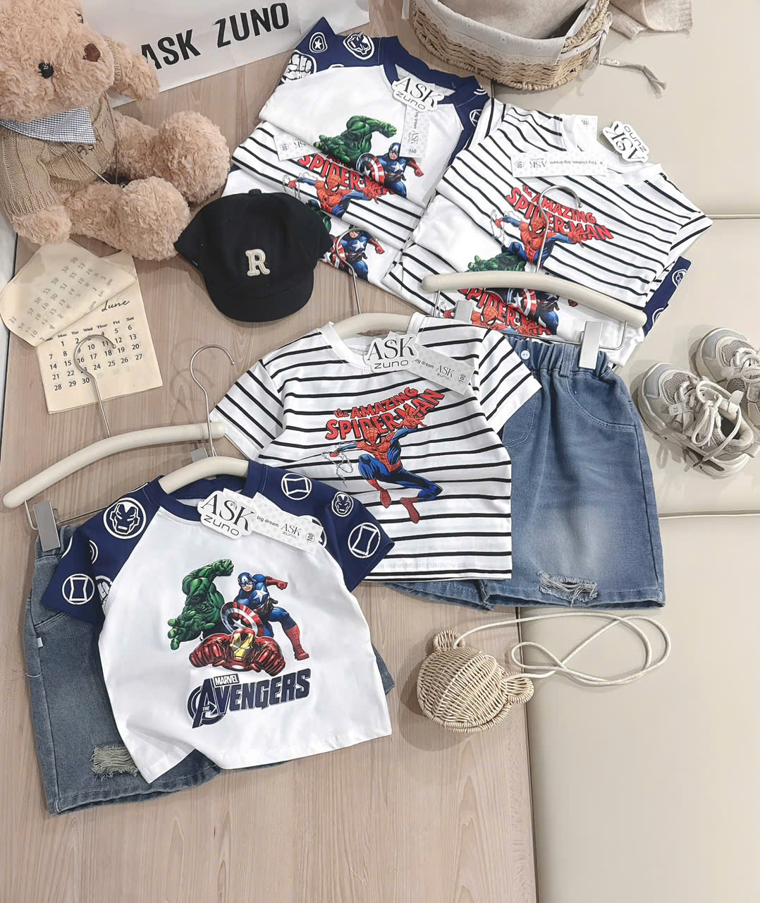 XẢ B249 - SET BỘ AVENGER AMAZING NGƯỜI NHỆN QUẦN JEAN