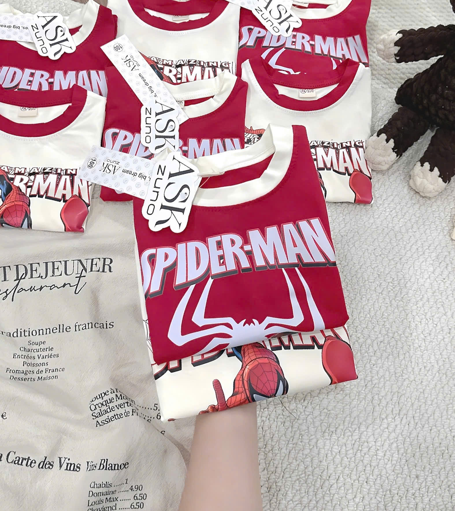 XẢ B268 - SET 2 BỘ SÁT NÁCH SPIDER MAN TRẮNG ĐỎ