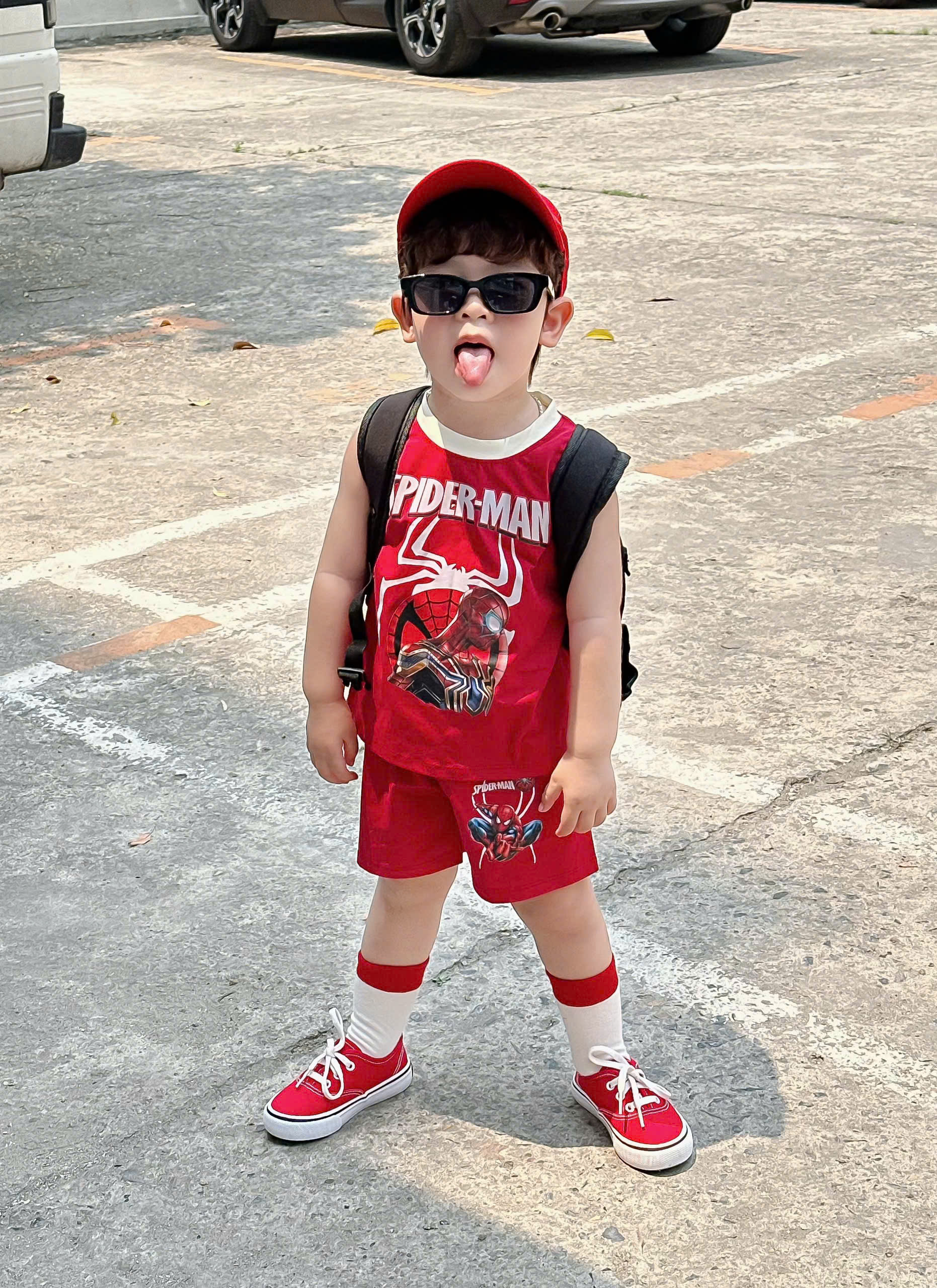 XẢ B268 - SET 2 BỘ SÁT NÁCH SPIDER MAN TRẮNG ĐỎ