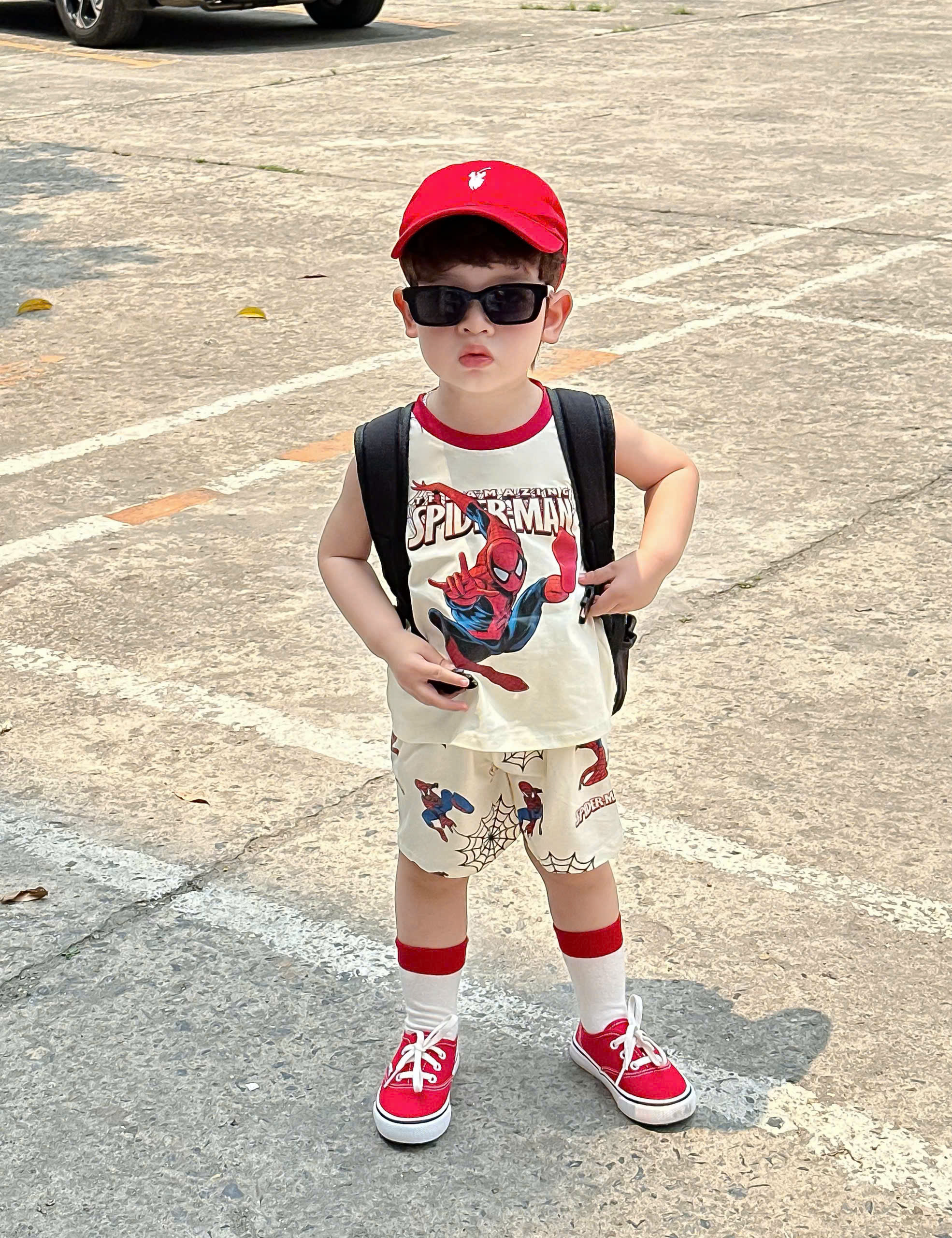 XẢ B268 - SET 2 BỘ SÁT NÁCH SPIDER MAN TRẮNG ĐỎ