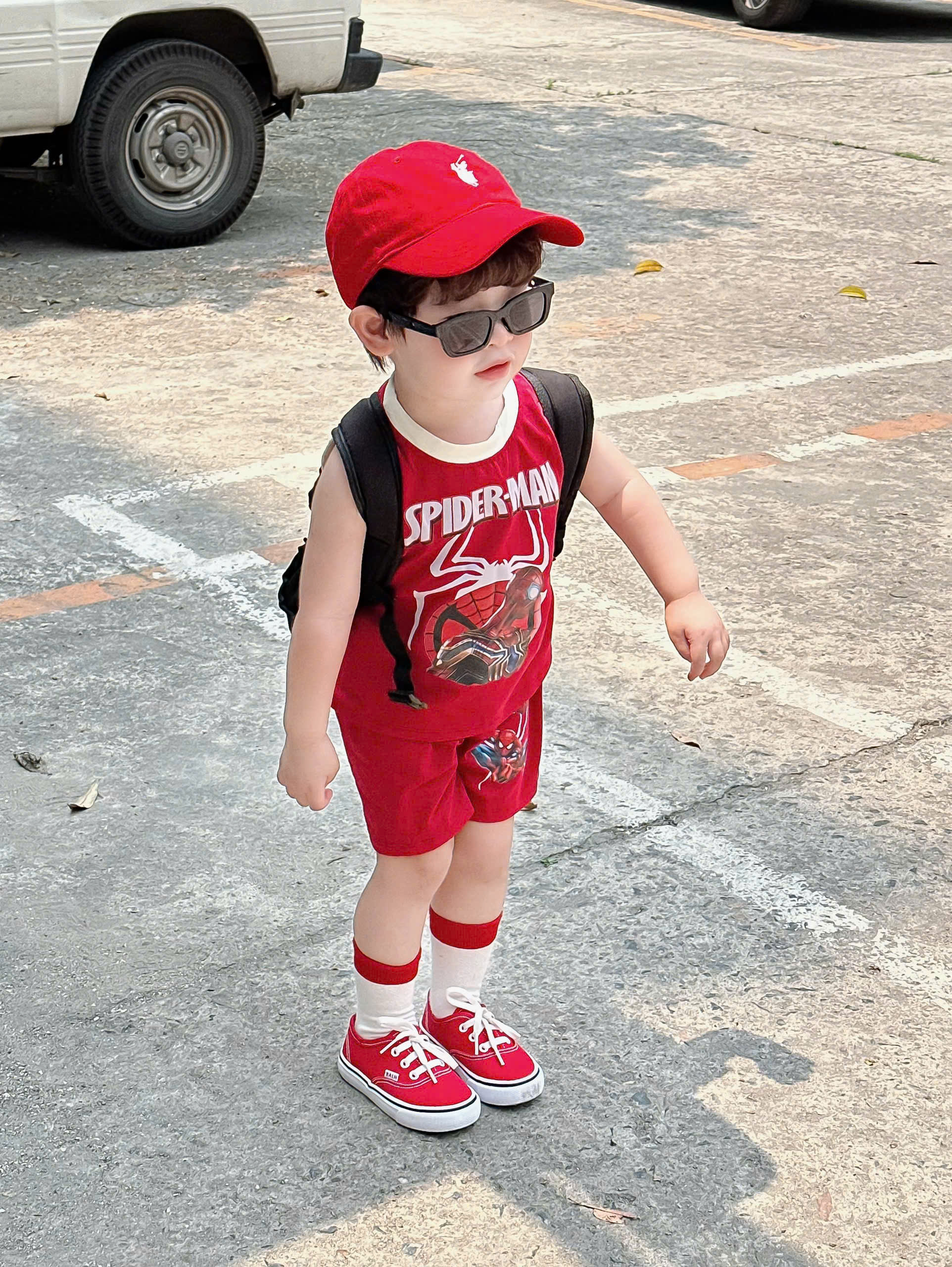 XẢ B268 - SET 2 BỘ SÁT NÁCH SPIDER MAN TRẮNG ĐỎ