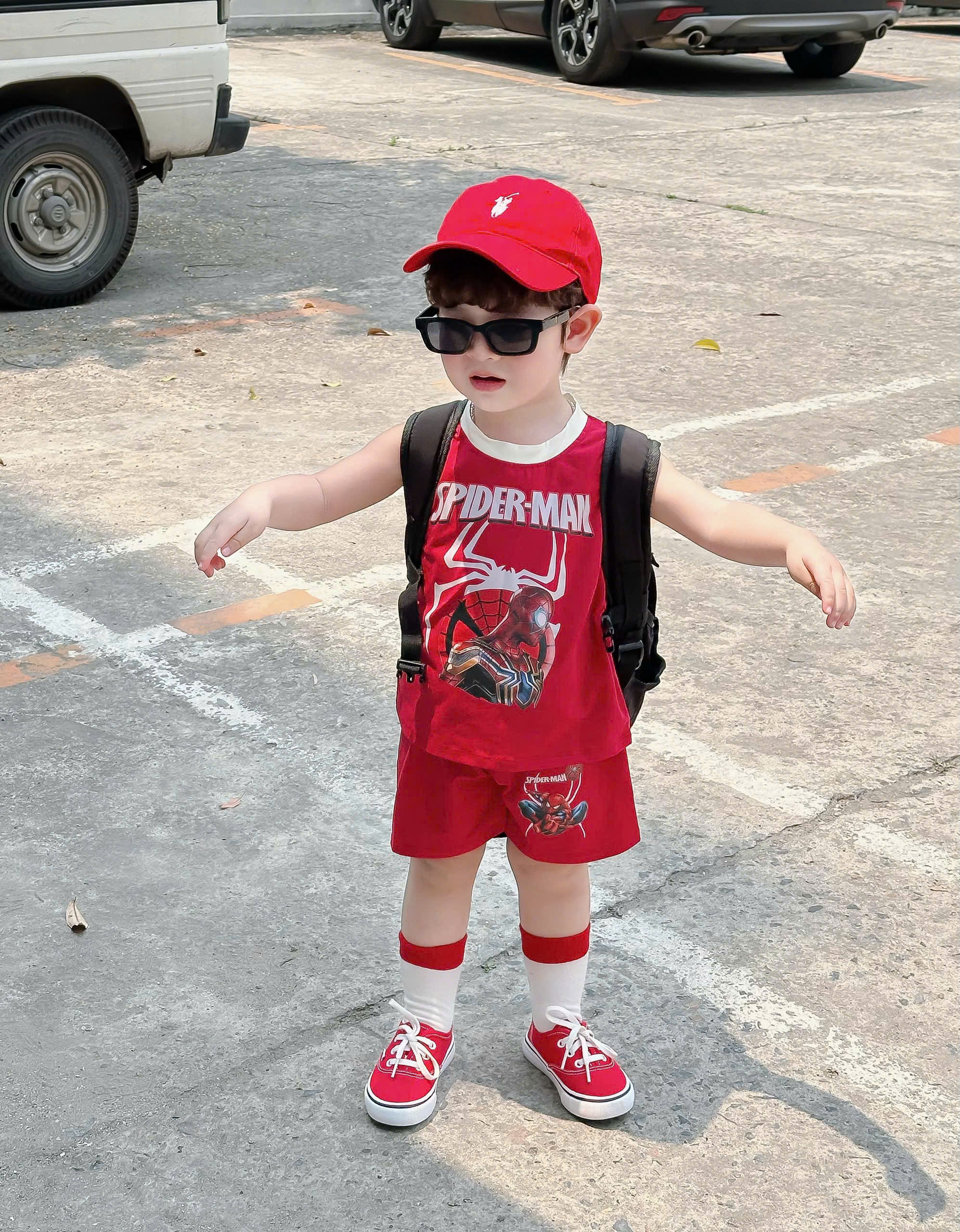 XẢ B268 - SET 2 BỘ SÁT NÁCH SPIDER MAN TRẮNG ĐỎ
