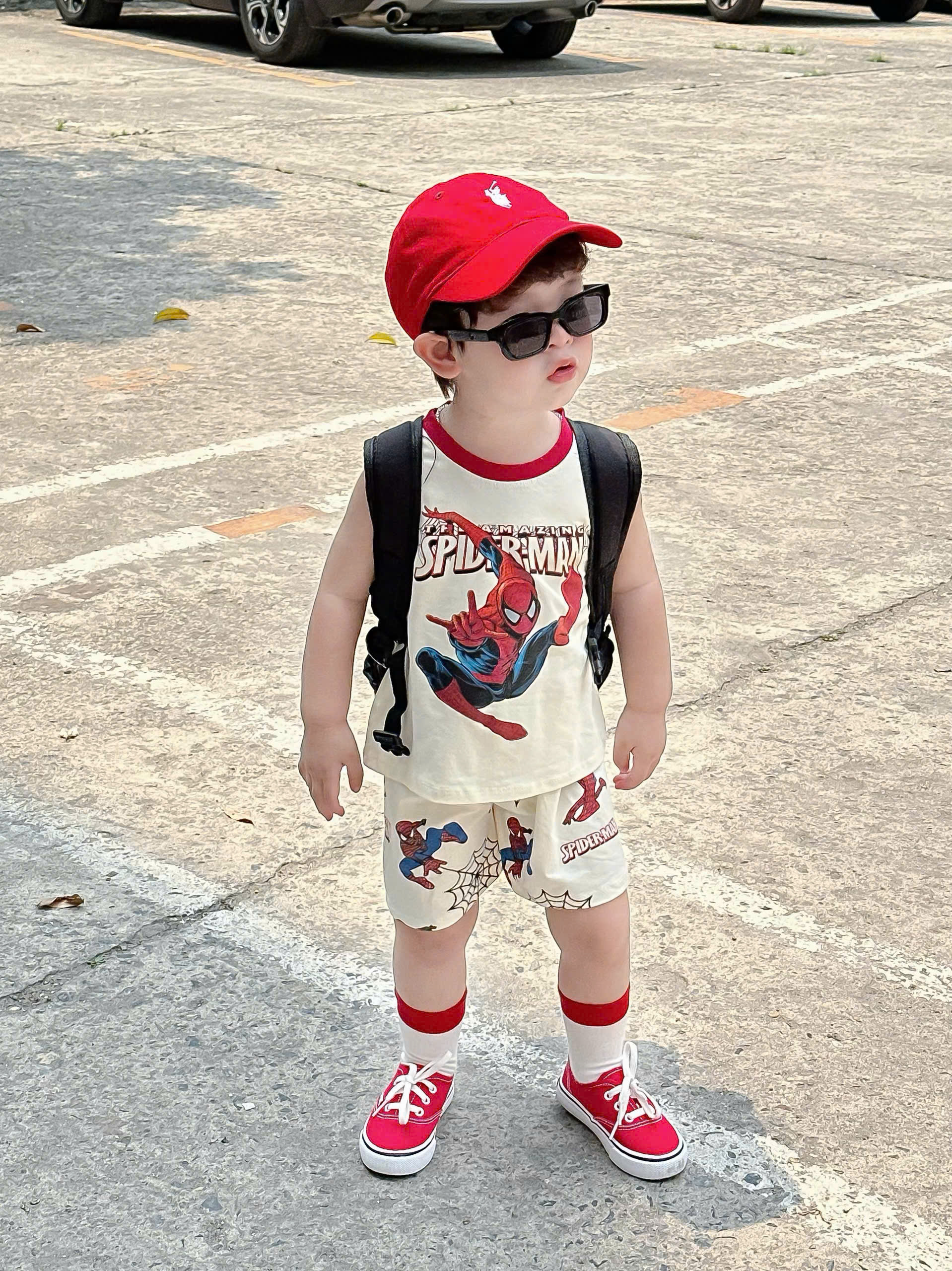 XẢ B268 - SET 2 BỘ SÁT NÁCH SPIDER MAN TRẮNG ĐỎ