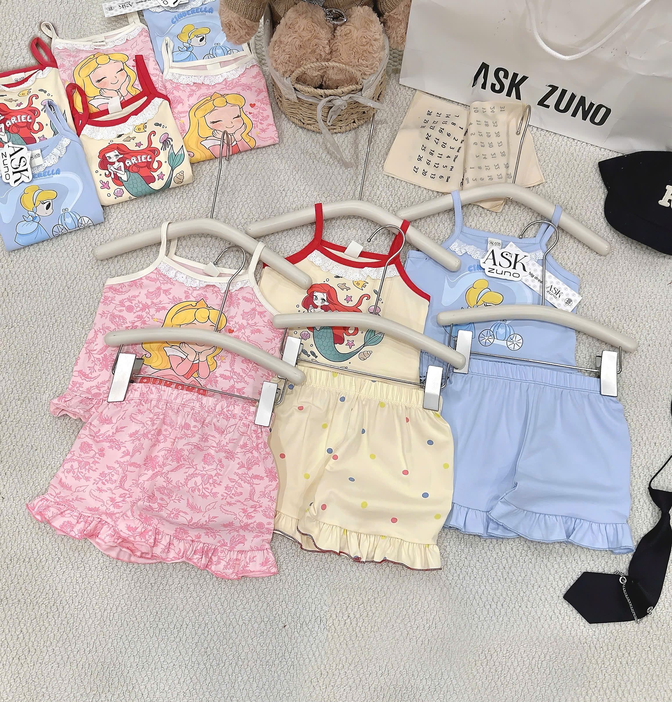 XẢ B270 - SET 3 BỘ ELSA BẠCH TUYẾT TIÊN CÁ HỒNG VÀNG XANH