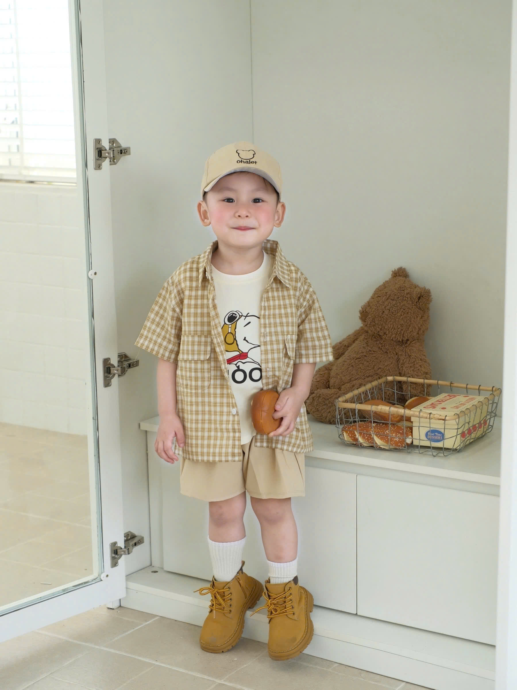 B300 - SET 4 MÓN SNOPPY SƠ MI VÀNG KÈM MŨ
