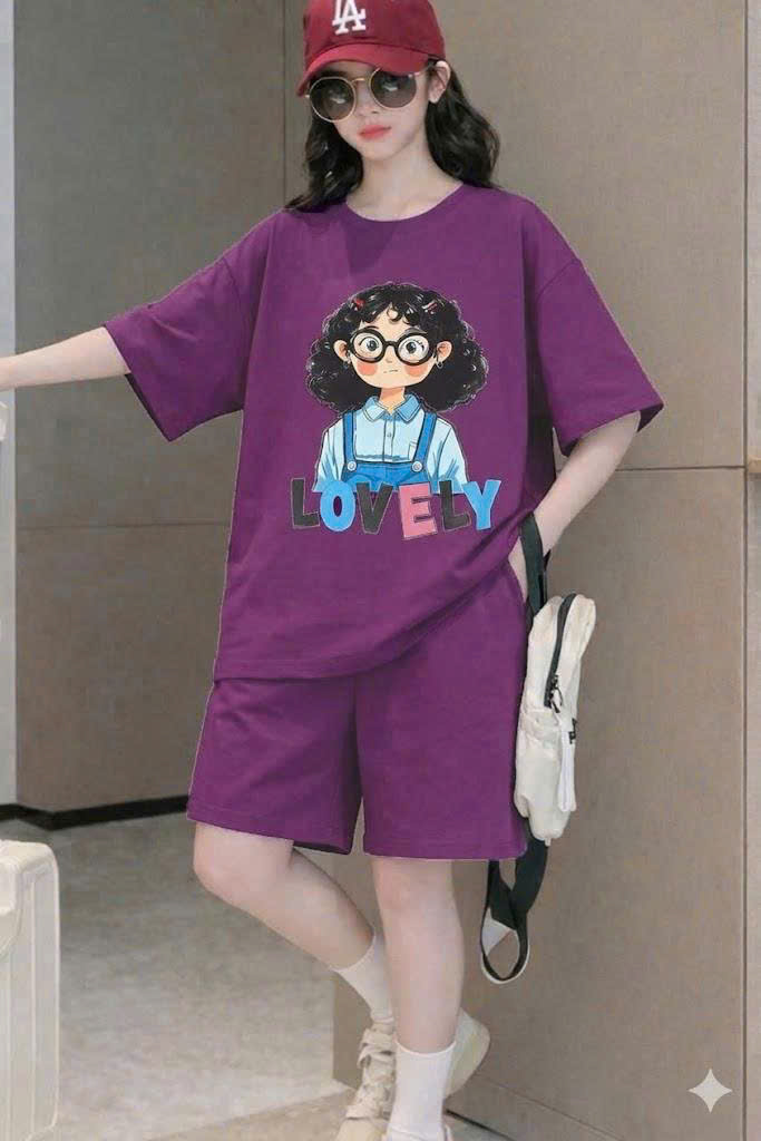XẢ B312 - SET BỘ TÍM CỐ GÁI TÓC XÙ LOVELY SIZE NHỠ