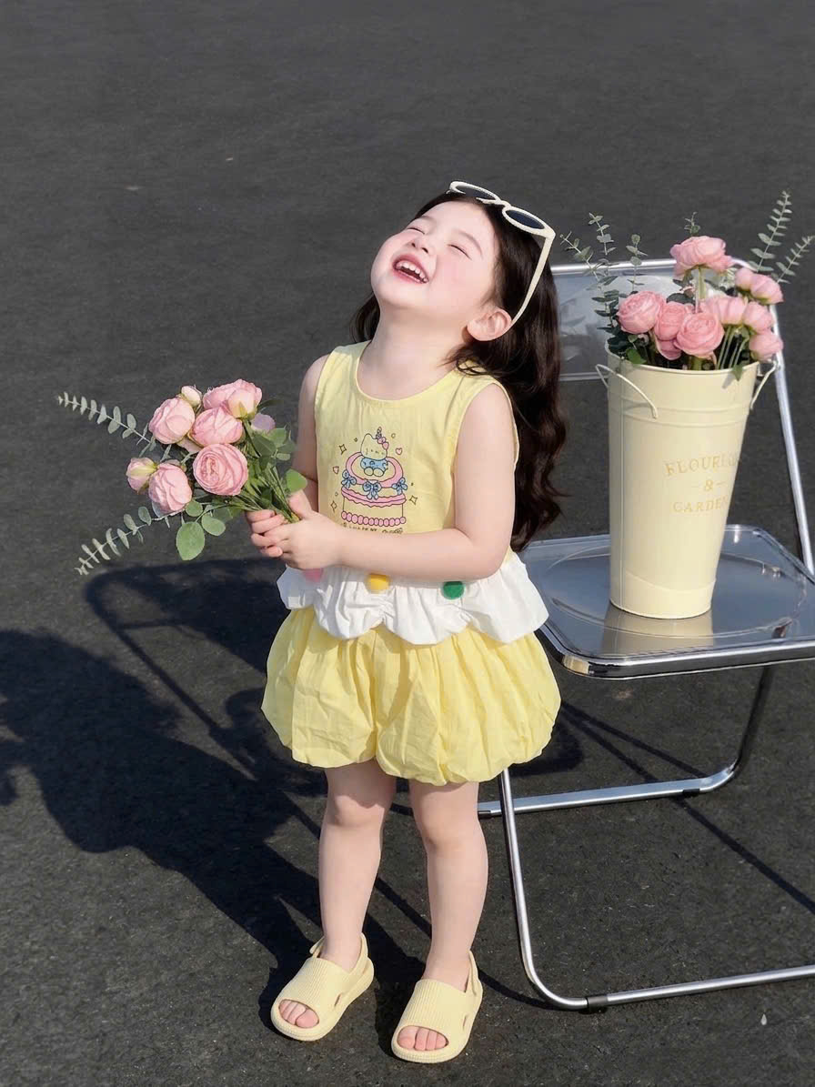 XẢ B340 - SET BỘ BÁNH SINH NHẬT KITTY HÔNG VÀNG