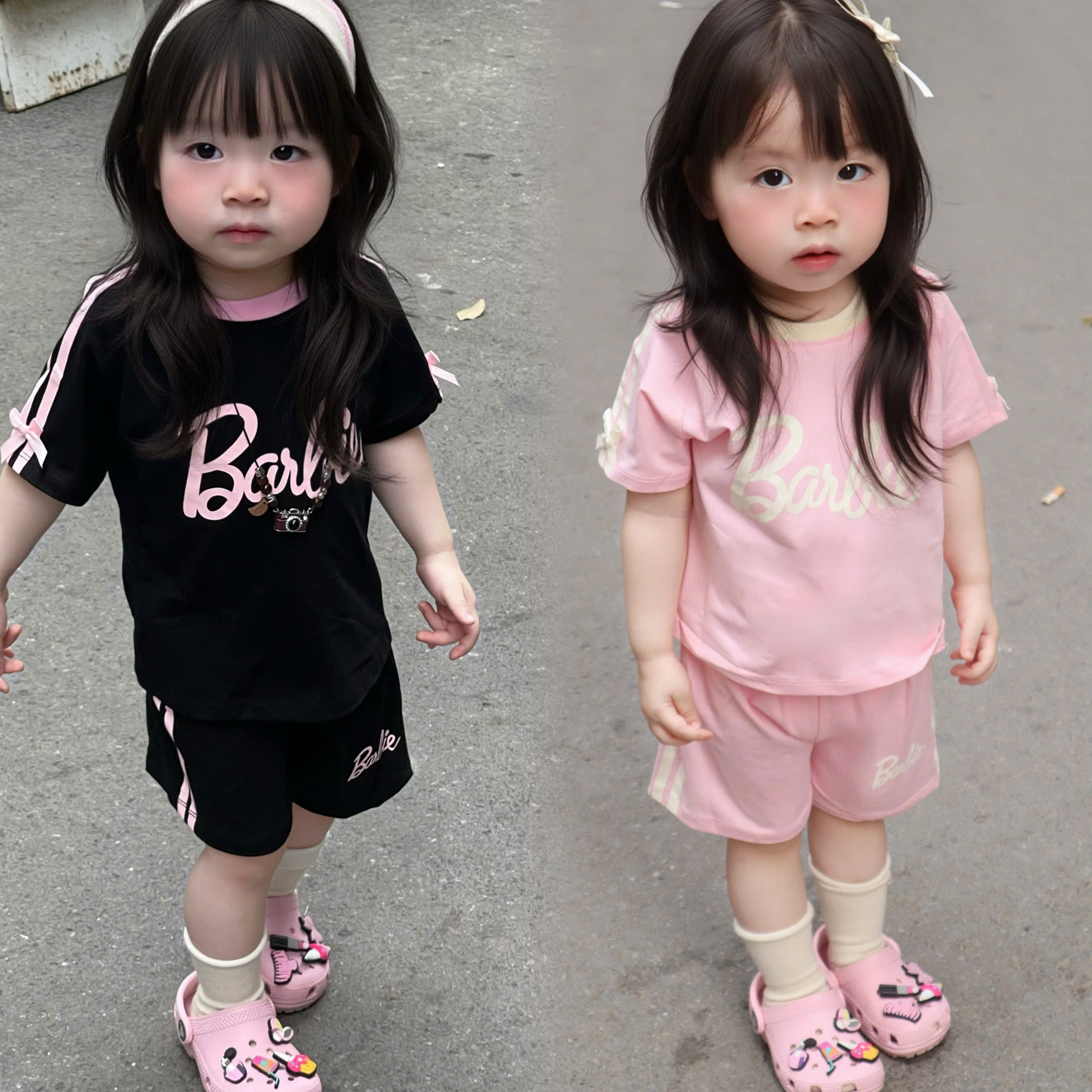 XẢ B347 - SET 2 BỘ CỘC BARBIE HỒNG ĐEN