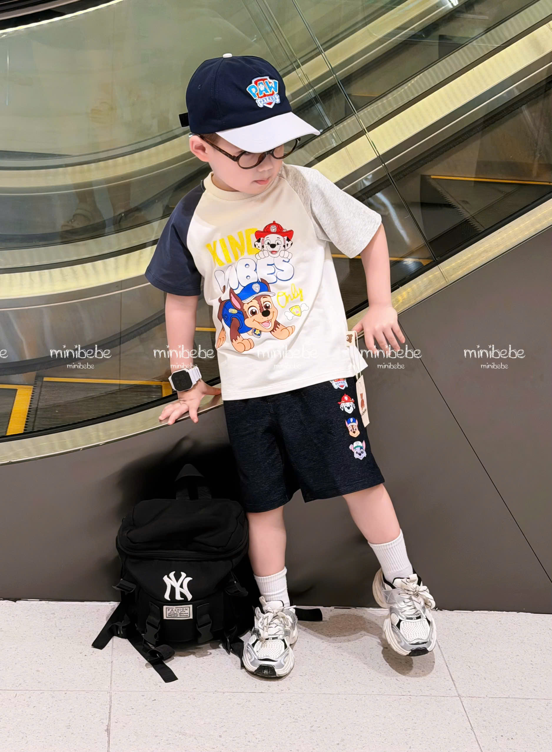 XẢ B353 - SET BỘ CHÓ CỨU HỘ KING VIBES KÈM MŨ