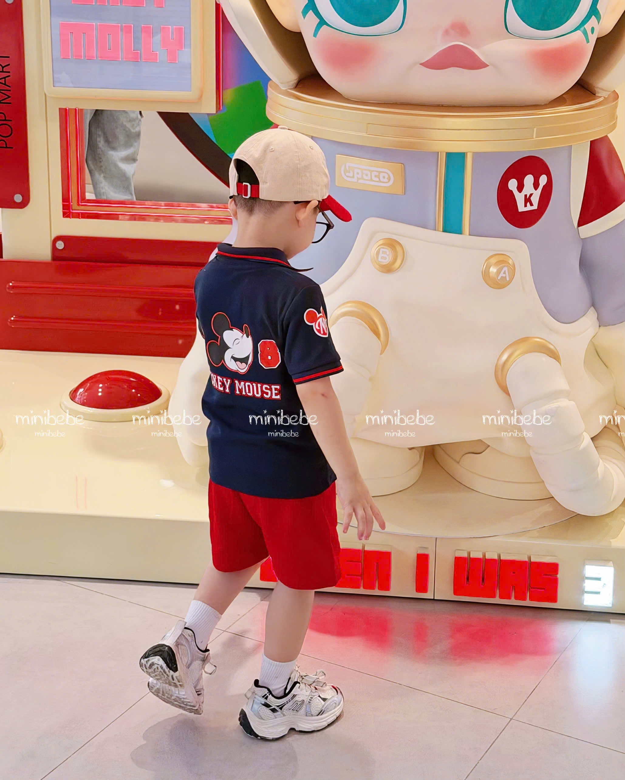 XẢ B356 - SET BỘ CỔ ĐỨC MICKEY QUẦN ĐỎ