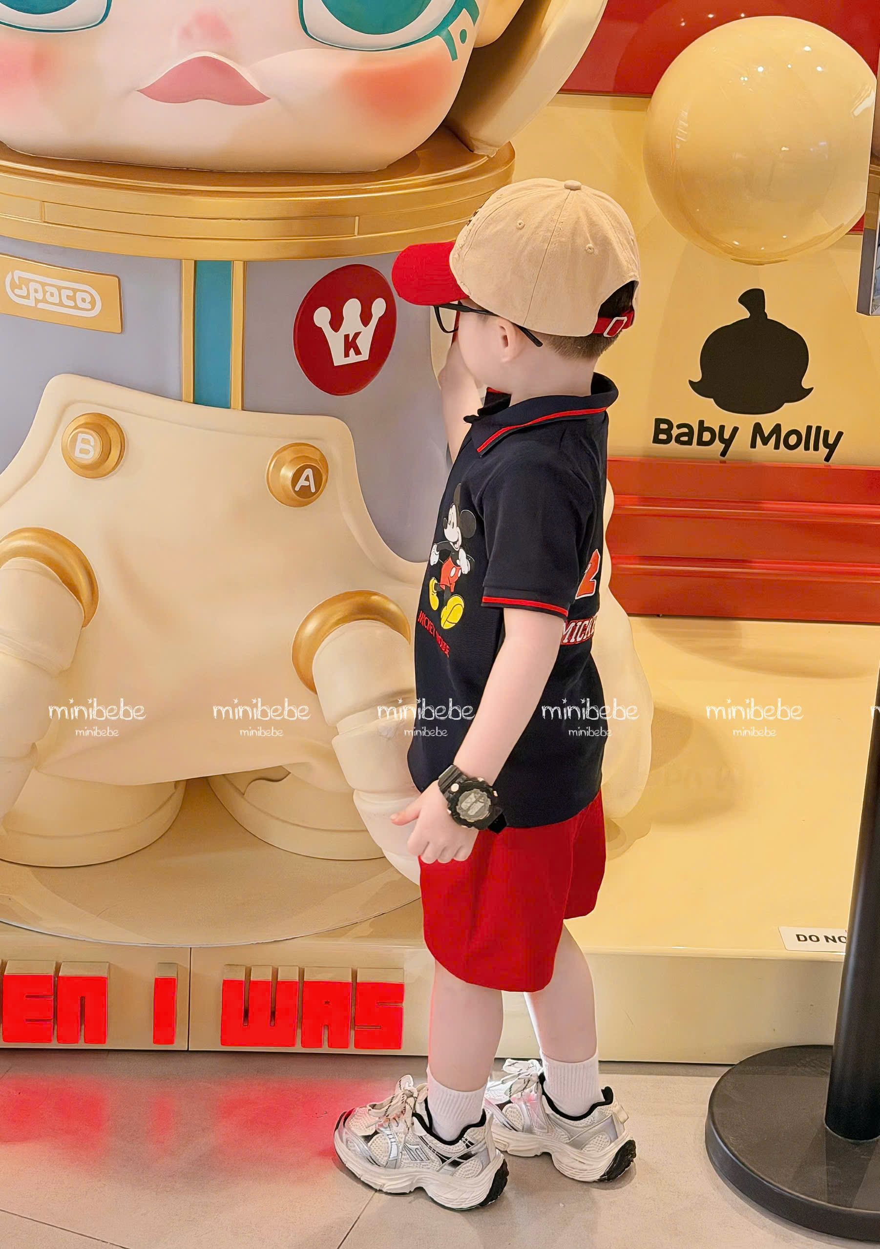 XẢ B356 - SET BỘ CỔ ĐỨC MICKEY QUẦN ĐỎ