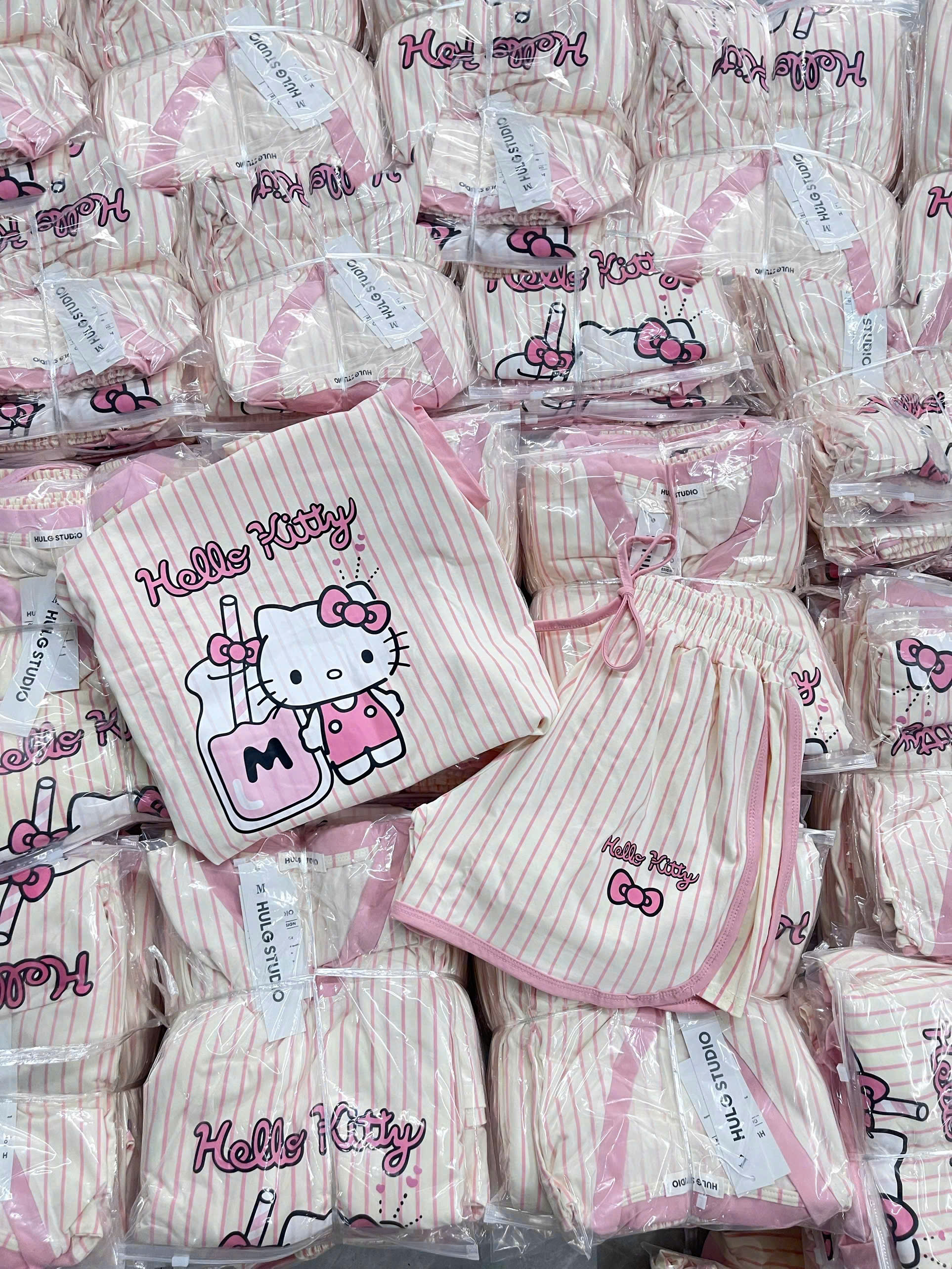 XẢ B359 - SET BỘ NỮ BA LỖ KITTY SỌC HỒNG