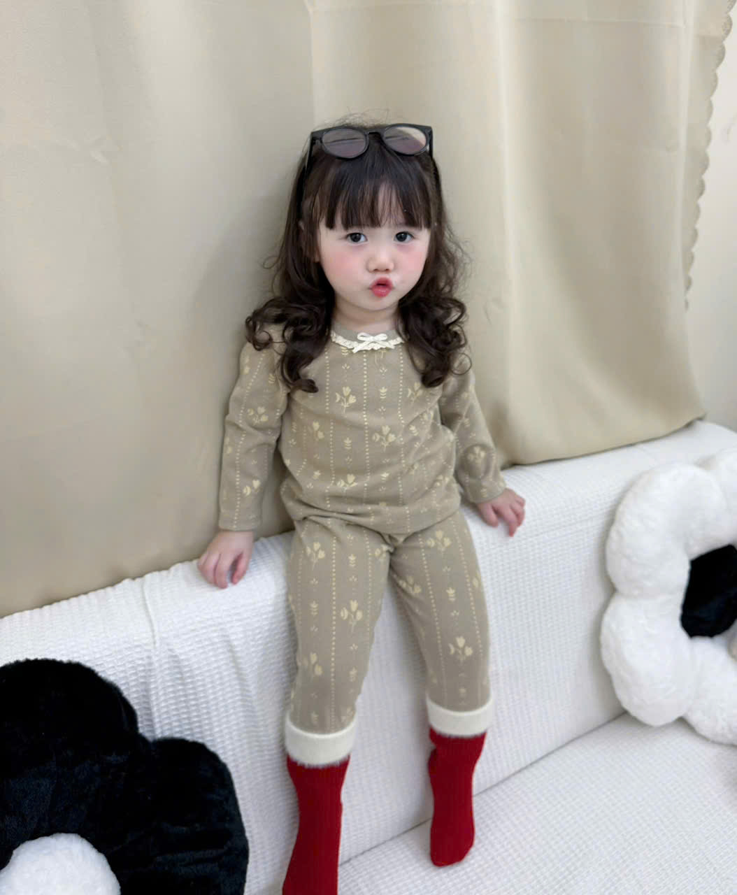 B367 - SET 2 BỘ RÊU BE GẤU HOA