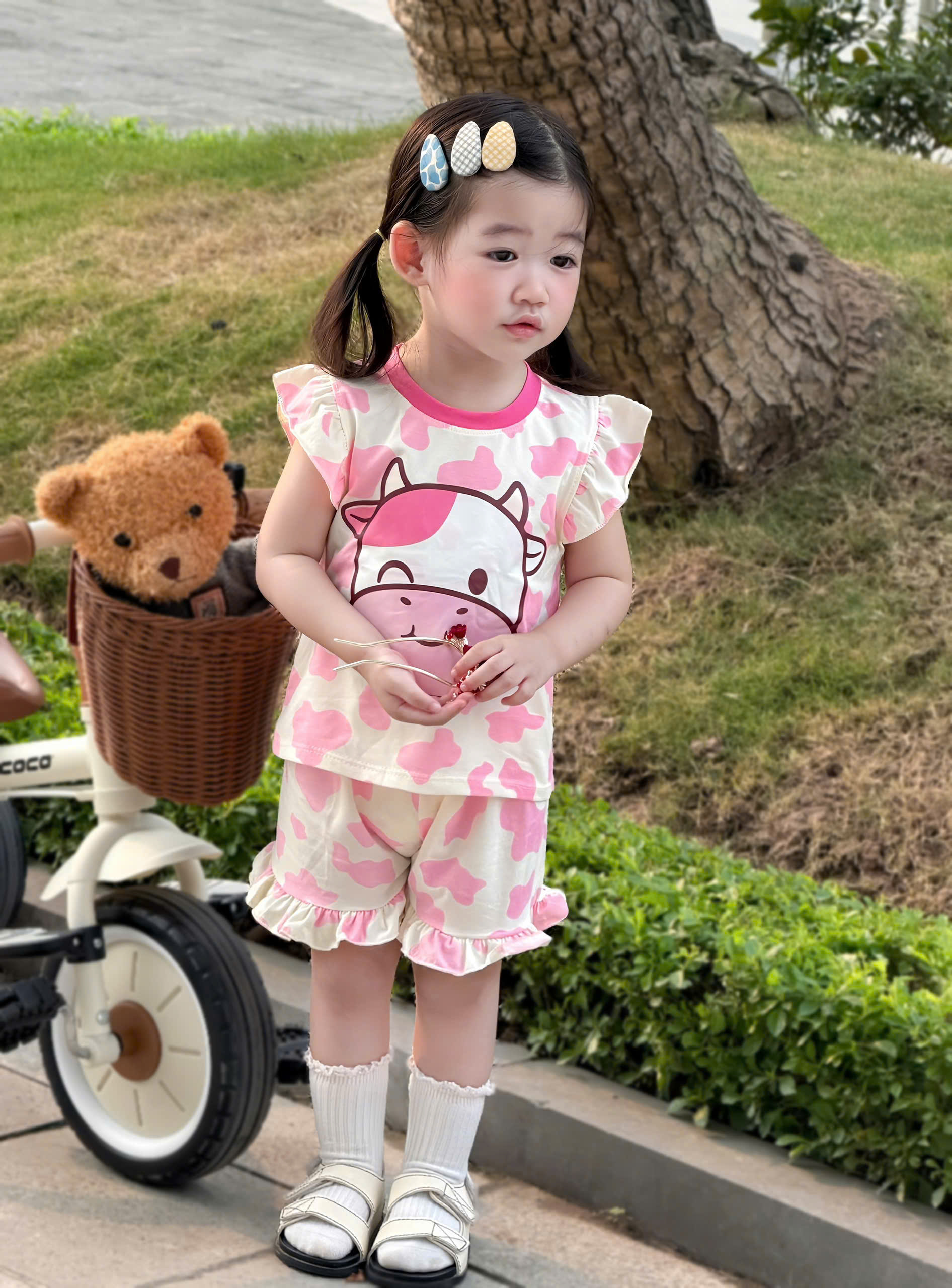XẢ B372 - SET 2 BỘ BG TONE HỒNG BÒ SỮA