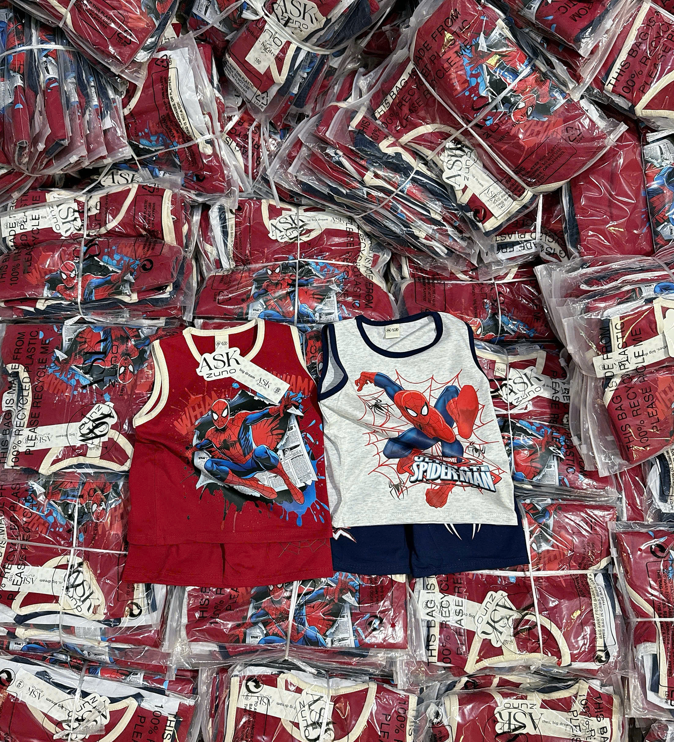 XẢ B379 - SET 2 BỘ BA LỖ SPIDER MEN ĐỎ GHI THAN