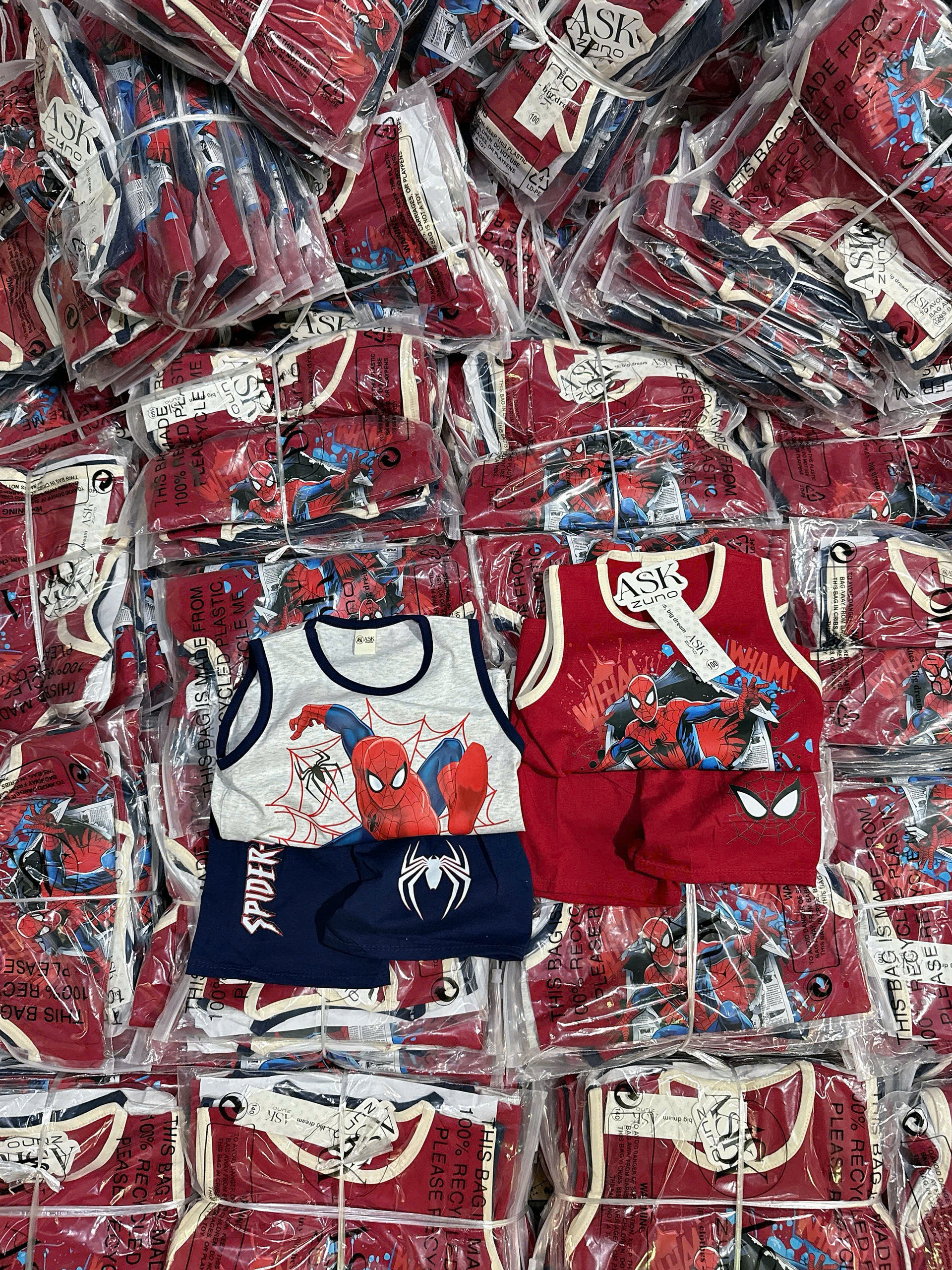 XẢ B379 - SET 2 BỘ BA LỖ SPIDER MEN ĐỎ GHI THAN