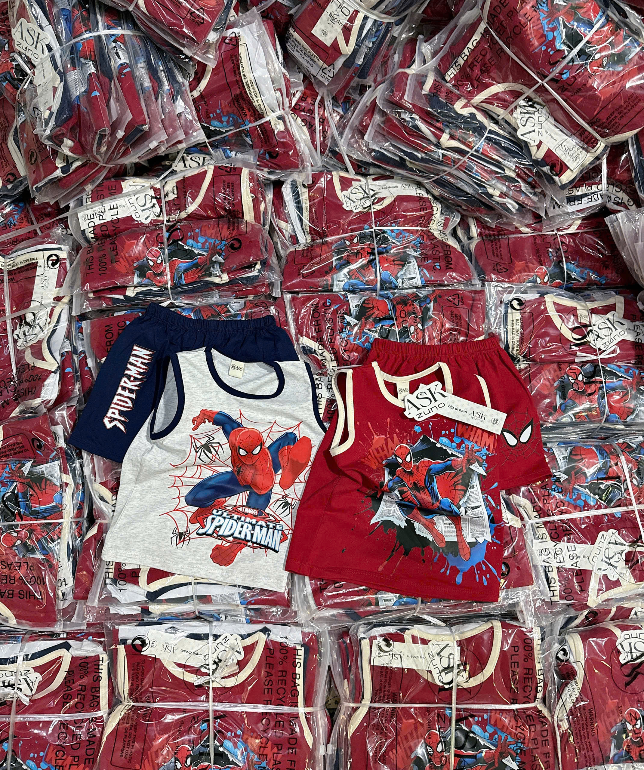 XẢ B379 - SET 2 BỘ BA LỖ SPIDER MEN ĐỎ GHI THAN