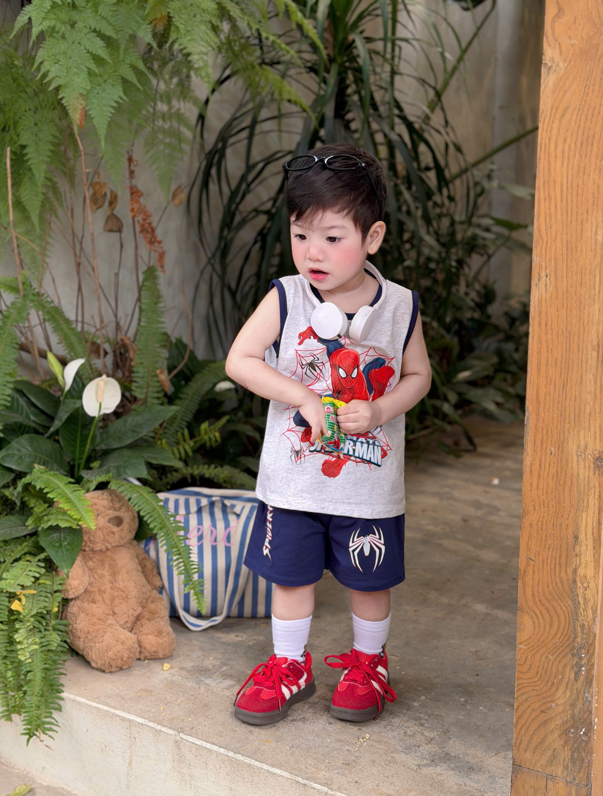 XẢ B379 - SET 2 BỘ BA LỖ SPIDER MEN ĐỎ GHI THAN