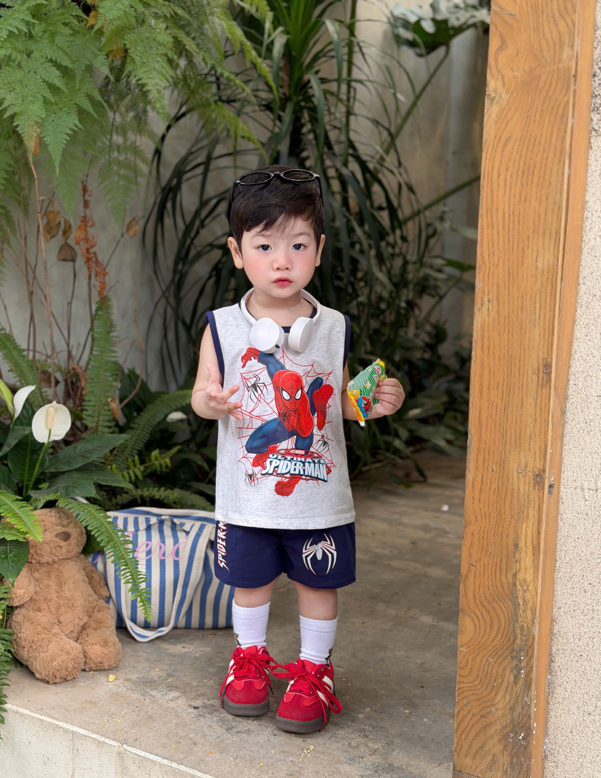 XẢ B379 - SET 2 BỘ BA LỖ SPIDER MEN ĐỎ GHI THAN