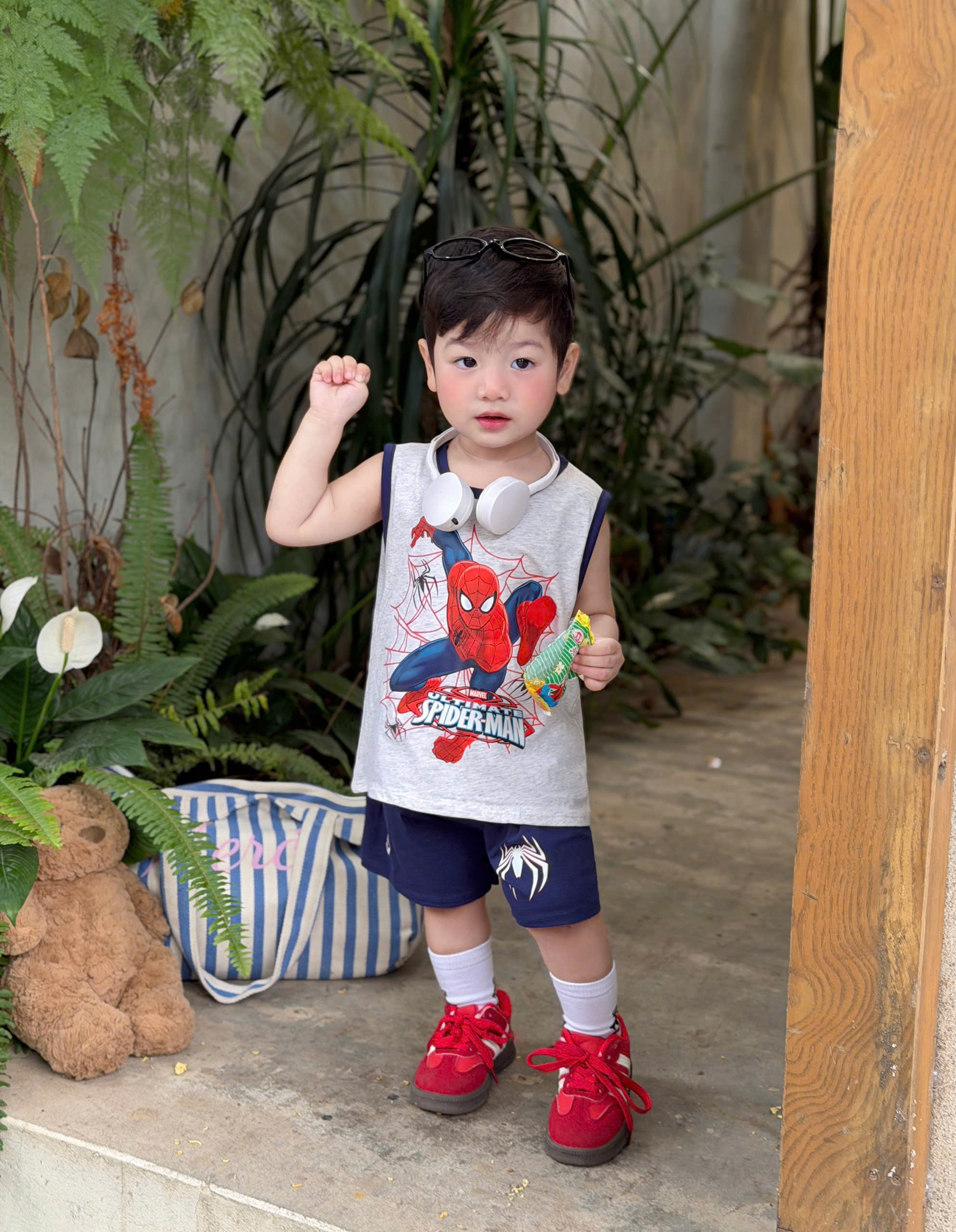 XẢ B379 - SET 2 BỘ BA LỖ SPIDER MEN ĐỎ GHI THAN
