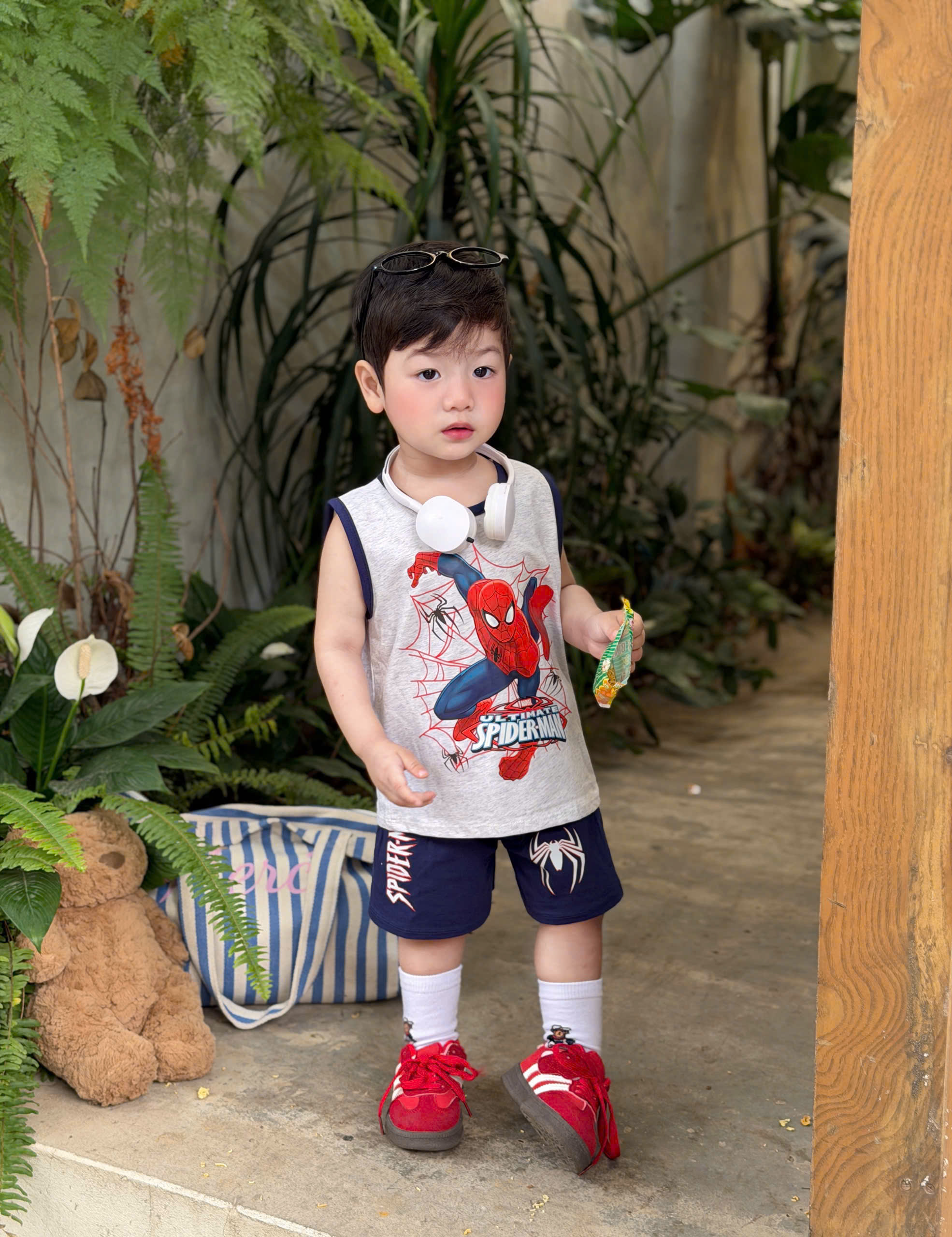 XẢ B379 - SET 2 BỘ BA LỖ SPIDER MEN ĐỎ GHI THAN