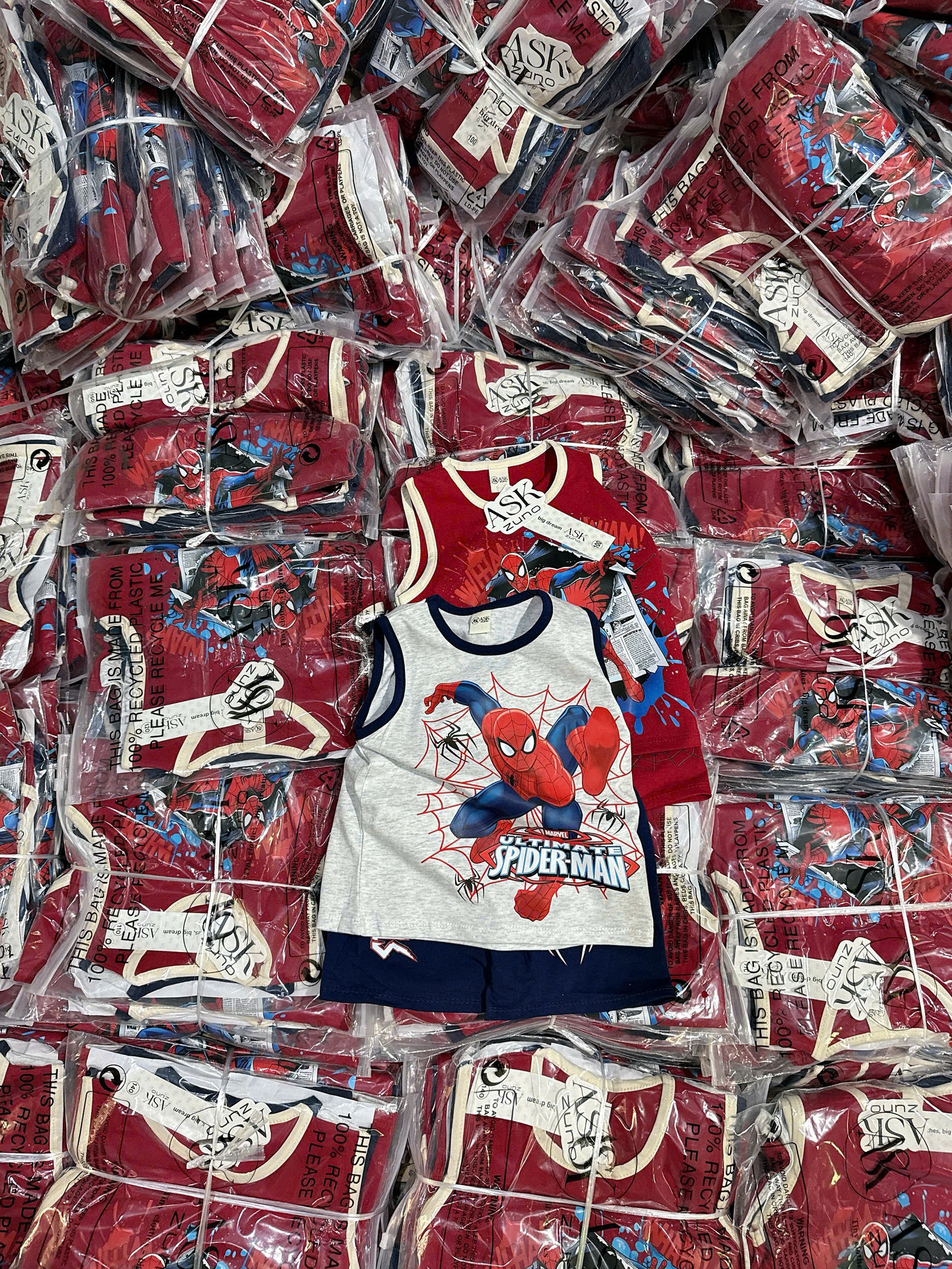 XẢ B379 - SET 2 BỘ BA LỖ SPIDER MEN ĐỎ GHI THAN