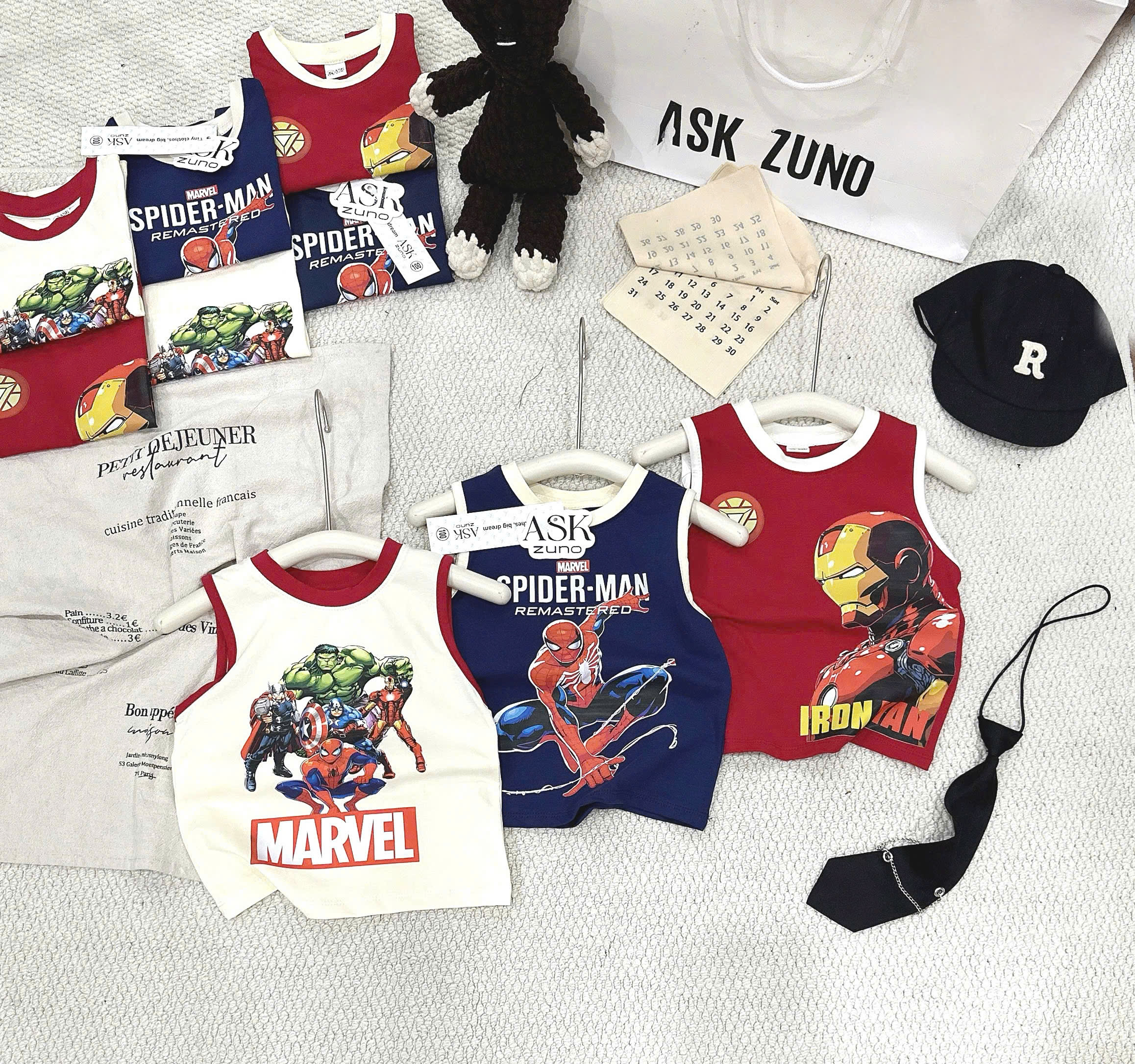 XẢ B385 - SET 3 ÁO BA LỖ MARVEL IRONMAN SPIDERMEN