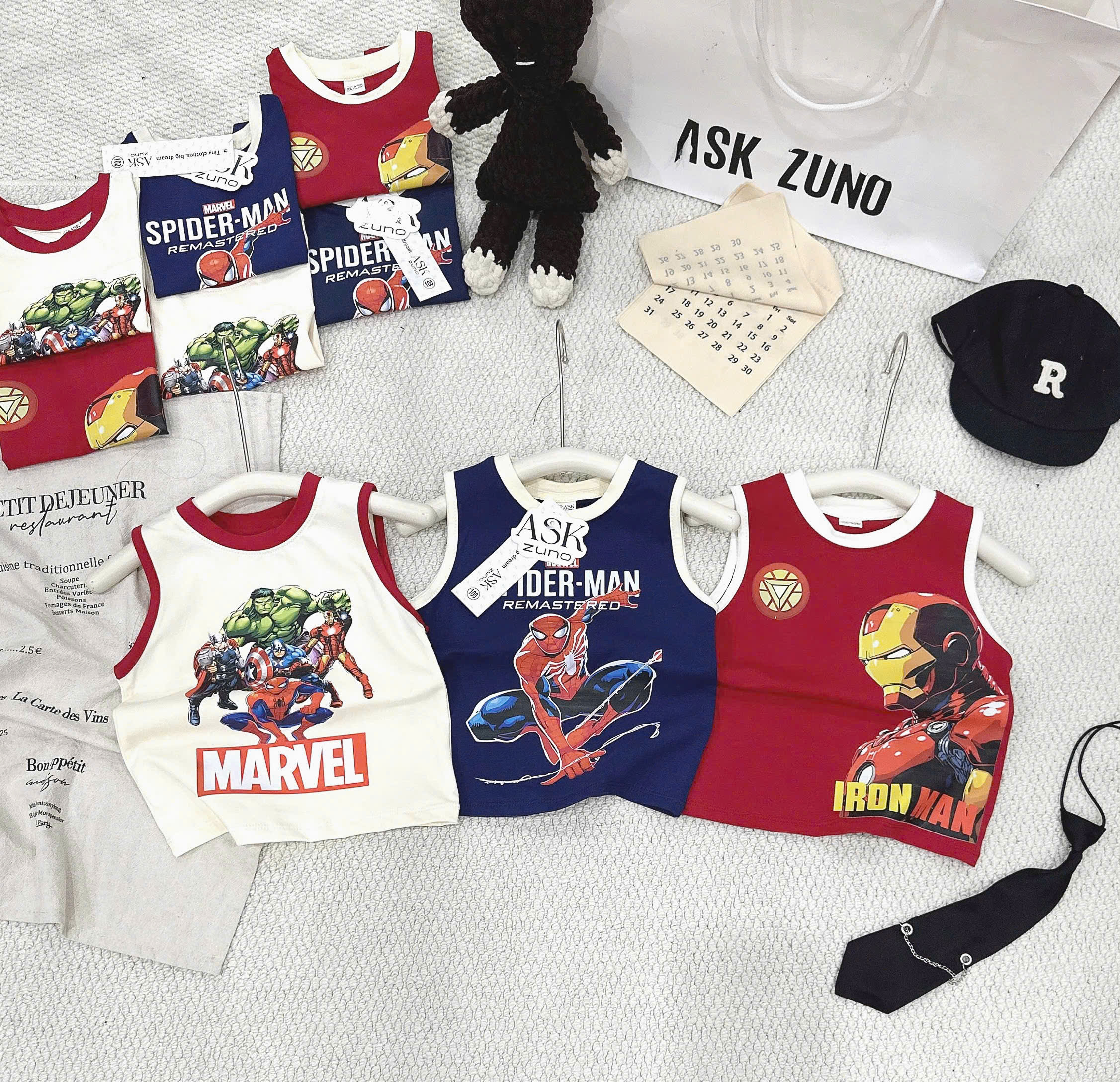 XẢ B385 - SET 3 ÁO BA LỖ MARVEL IRONMAN SPIDERMEN