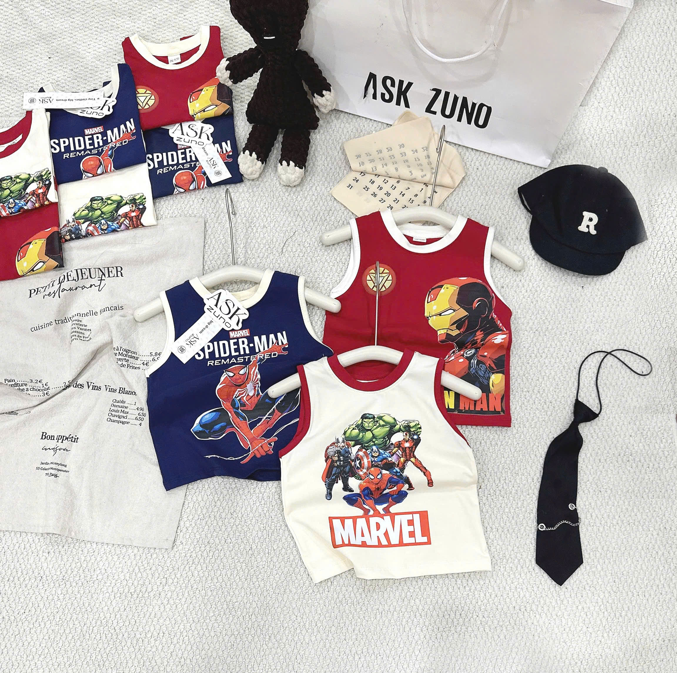 XẢ B385 - SET 3 ÁO BA LỖ MARVEL IRONMAN SPIDERMEN