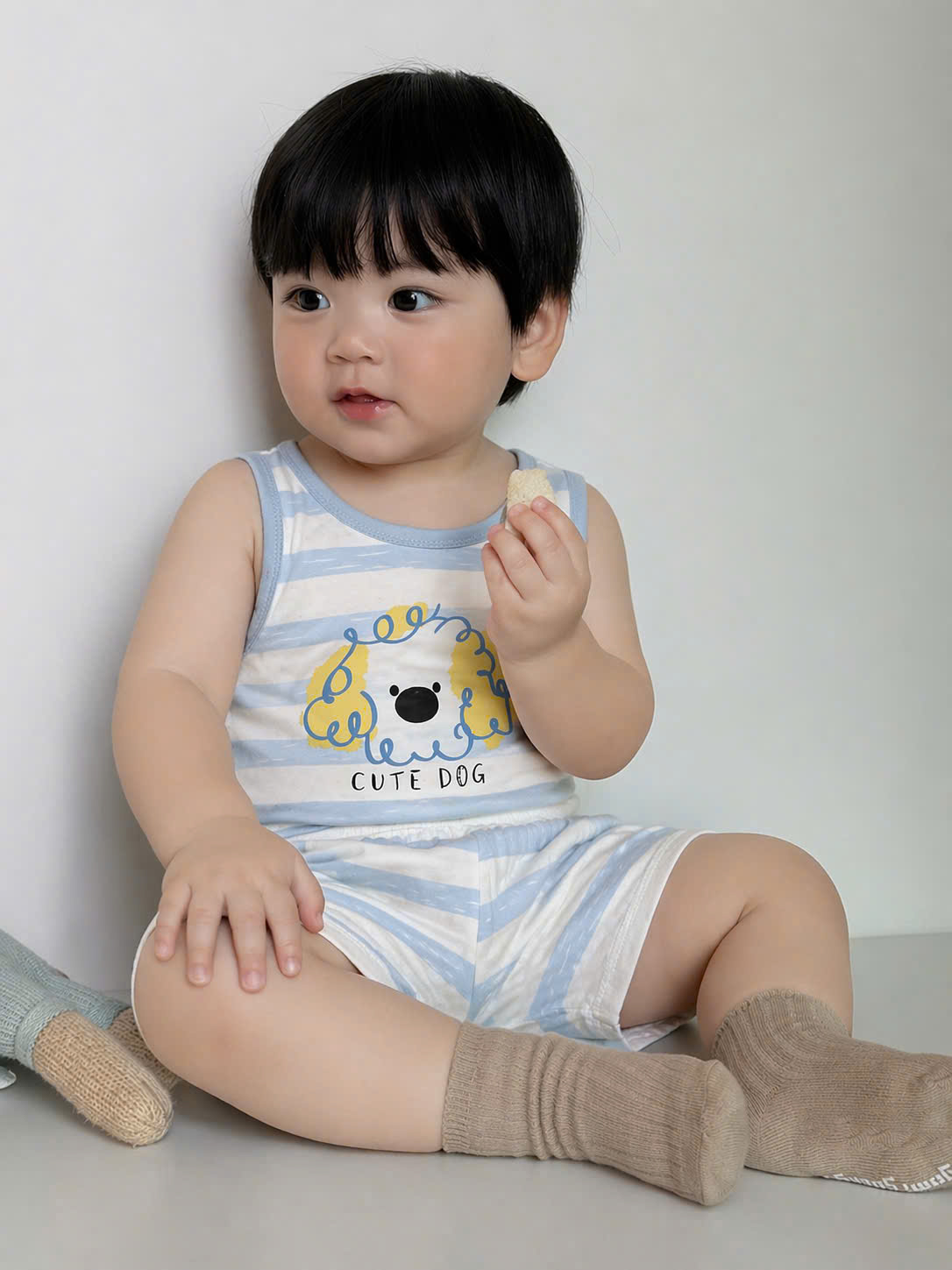 XẢ B397 - SET 3 BỘ BA LỖ CÚN TONE XANH KẺ
