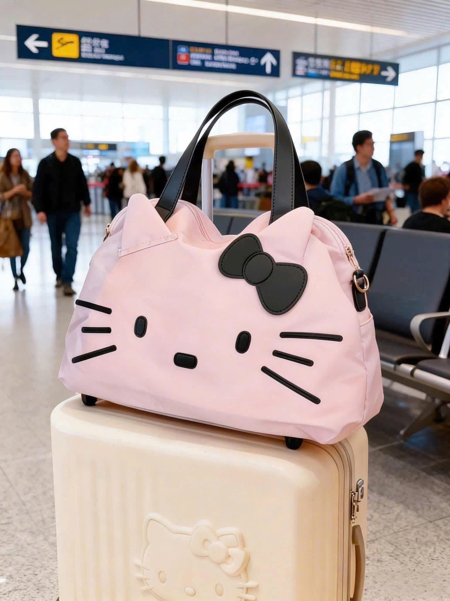 B409 - TÚI DU LỊCH KITTY HỒNG
