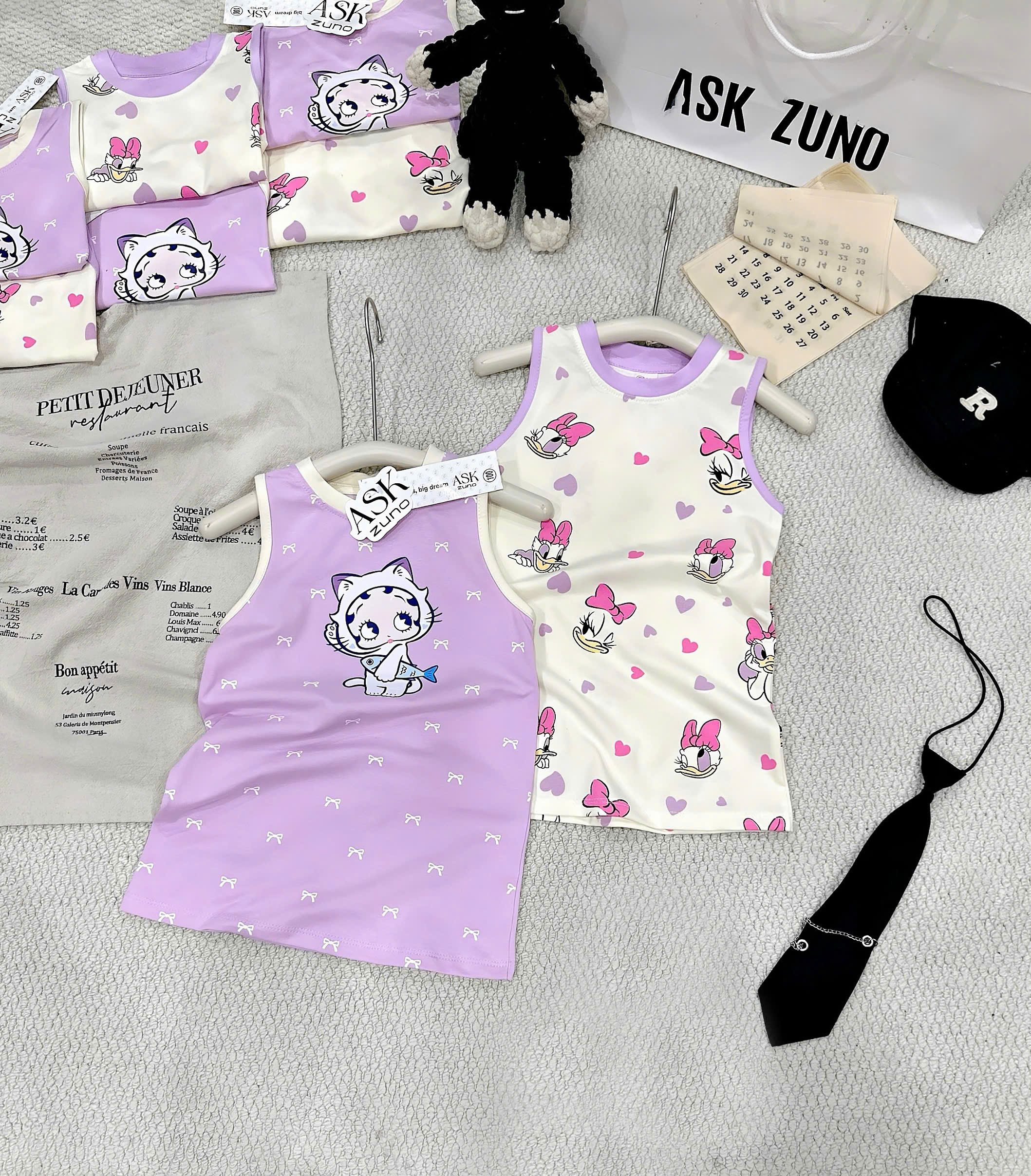 XẢ B419 - SET 2 VÁY DUCK DAISY KEM TÍM