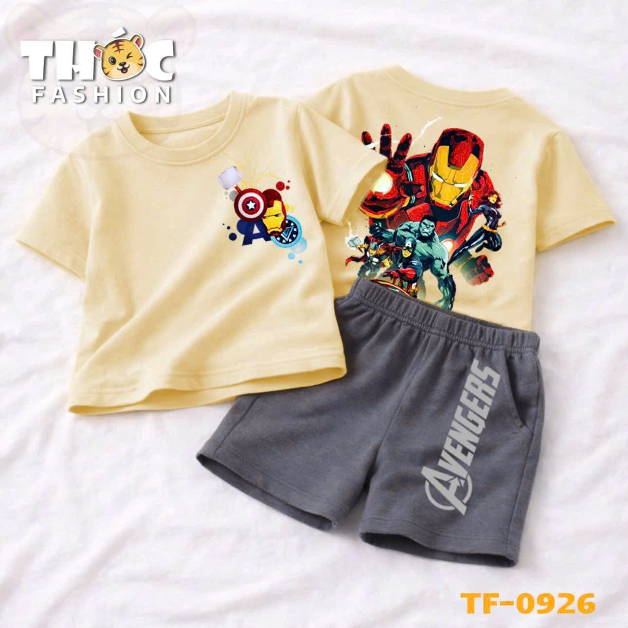 XẢ B427 - SET BỘ IRON MEN ÁO VÀNG QUẦN XÁM