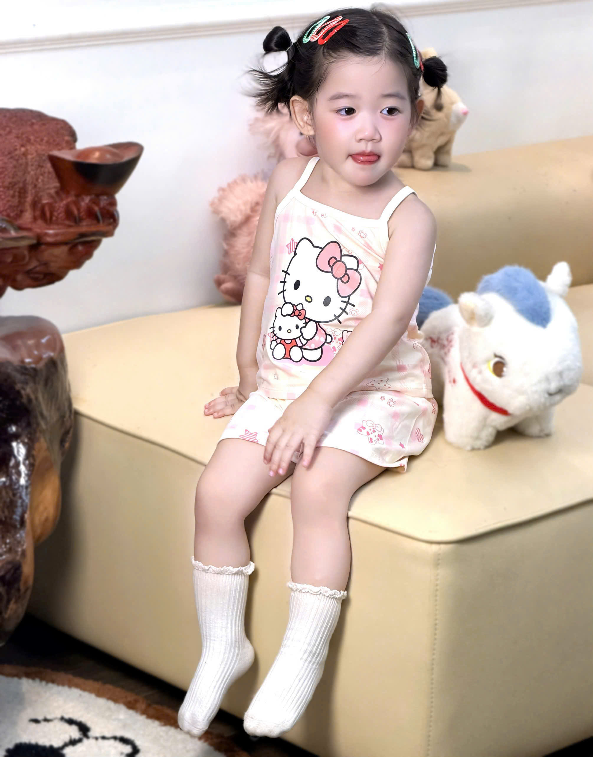 XẢ B430 - SET 2 BỘ 2 DÂY KITTY KEM VÀNG