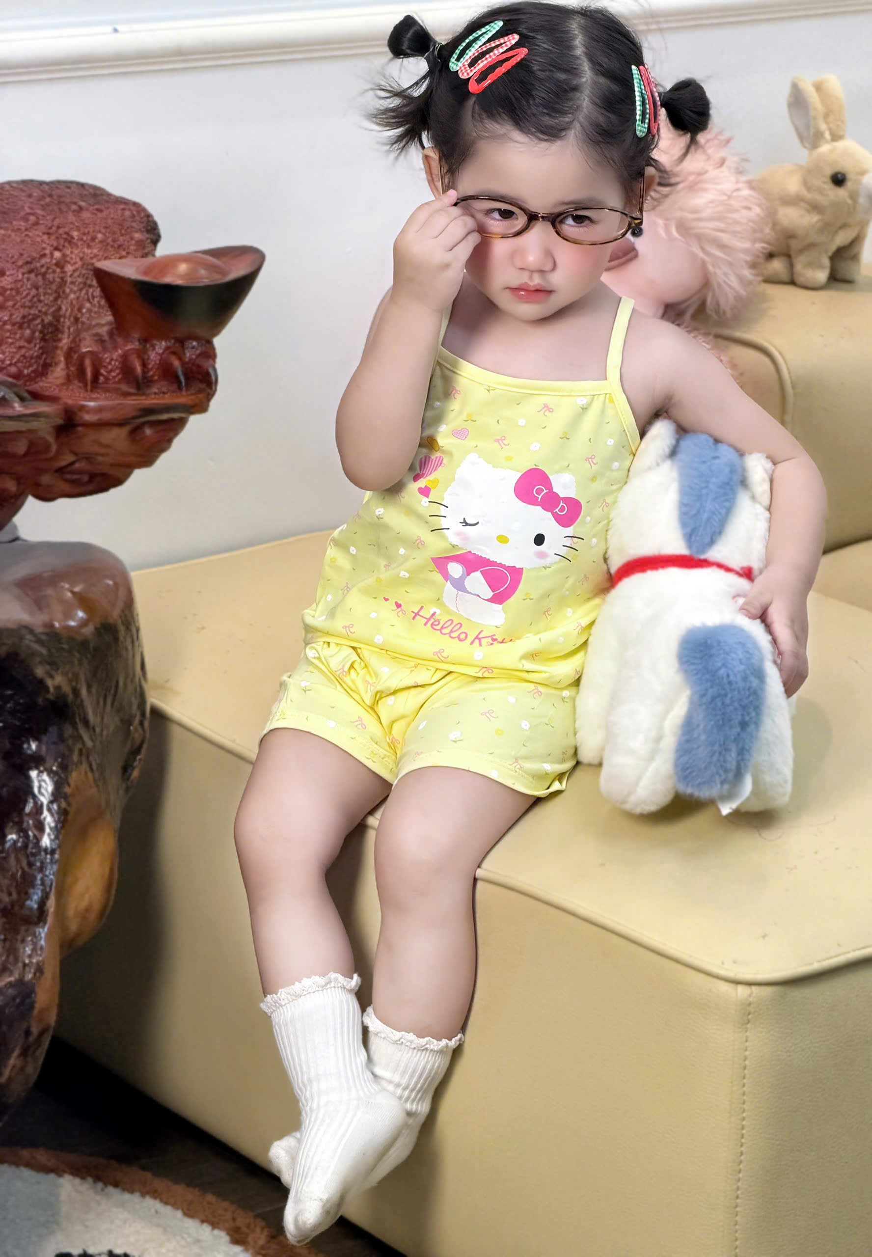 XẢ B430 - SET 2 BỘ 2 DÂY KITTY KEM VÀNG